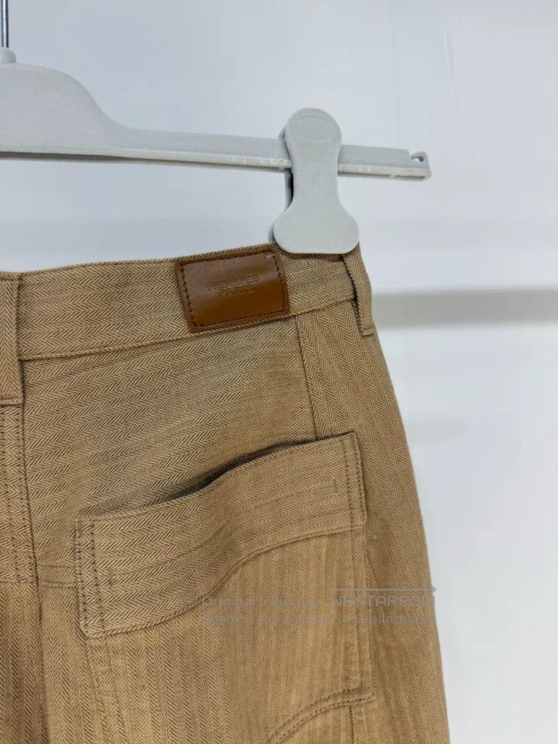 Hermes Hermes Leather-branded Workwear Casual Pants Trousers Size 24" / US 00 / IT 34 - 4 Thumbnail