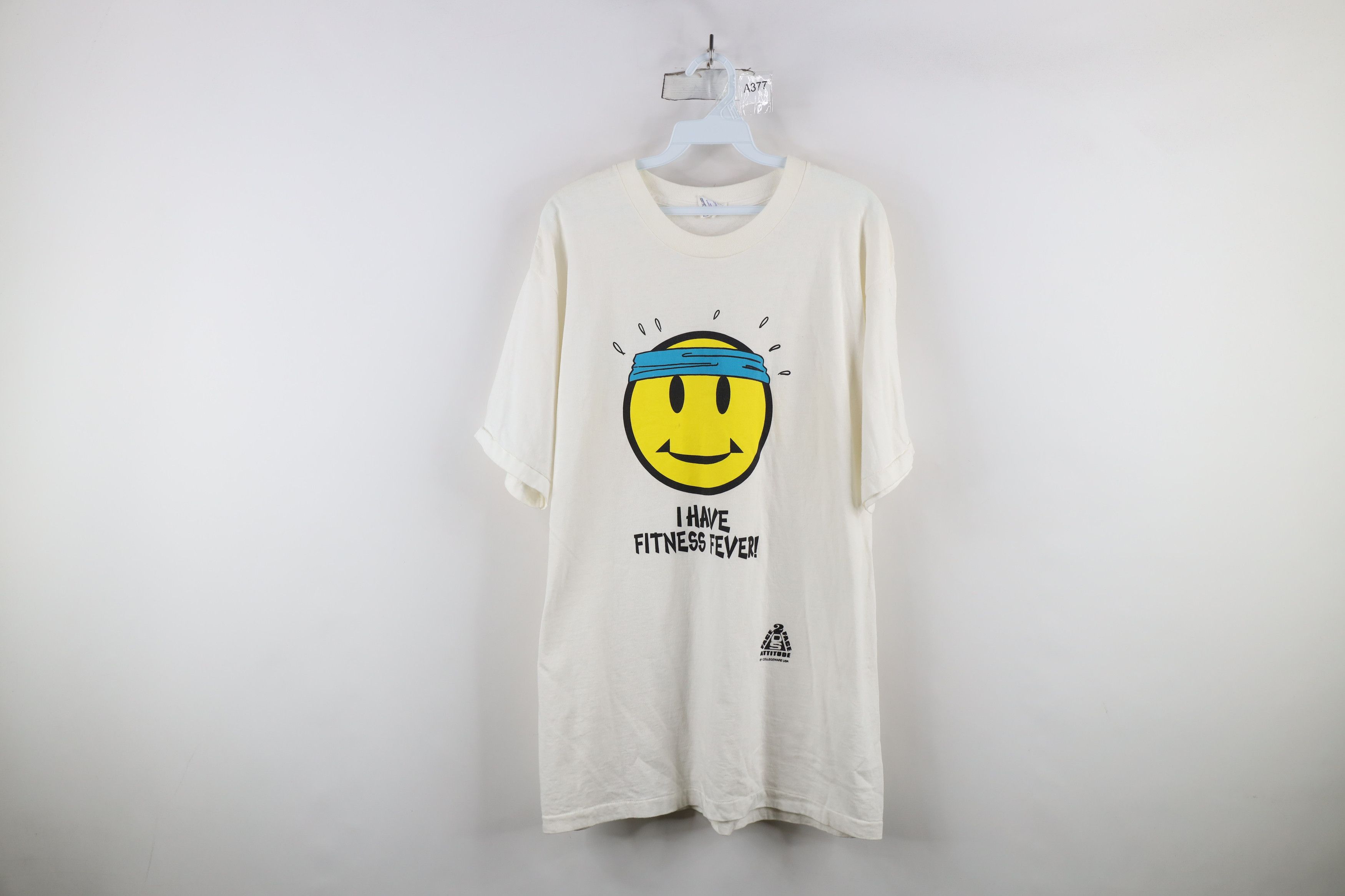 Vintage Vintage 90s Streetwear Fever Smiley Face Gym T-Shirt USA Size US L / EU 52-54 / 3 - 1 Thumbnail