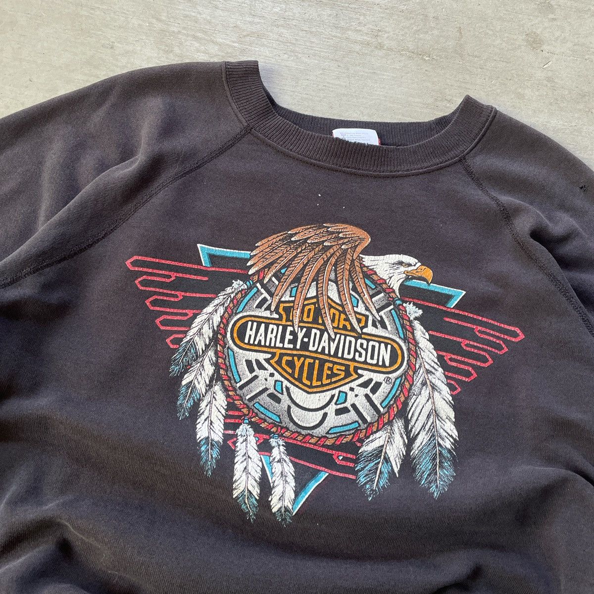 Harley Davidson × Vintage Vintage 80s Harley Davidson Sweatshirt Size US L / EU 52-54 / 3 - 4 Thumbnail