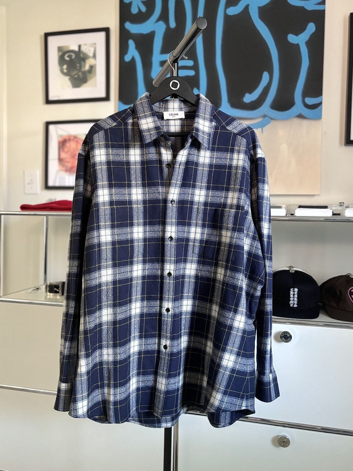 Celine Viscose checked shirt | Grailed