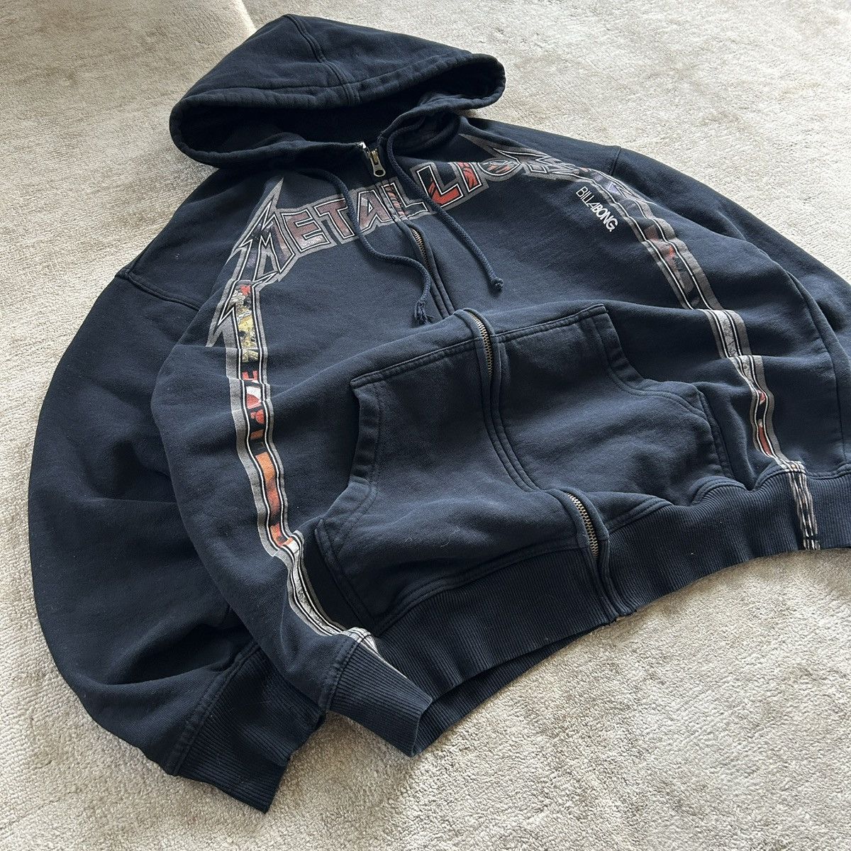 Rare Billabong Metallica Zip Hoodie