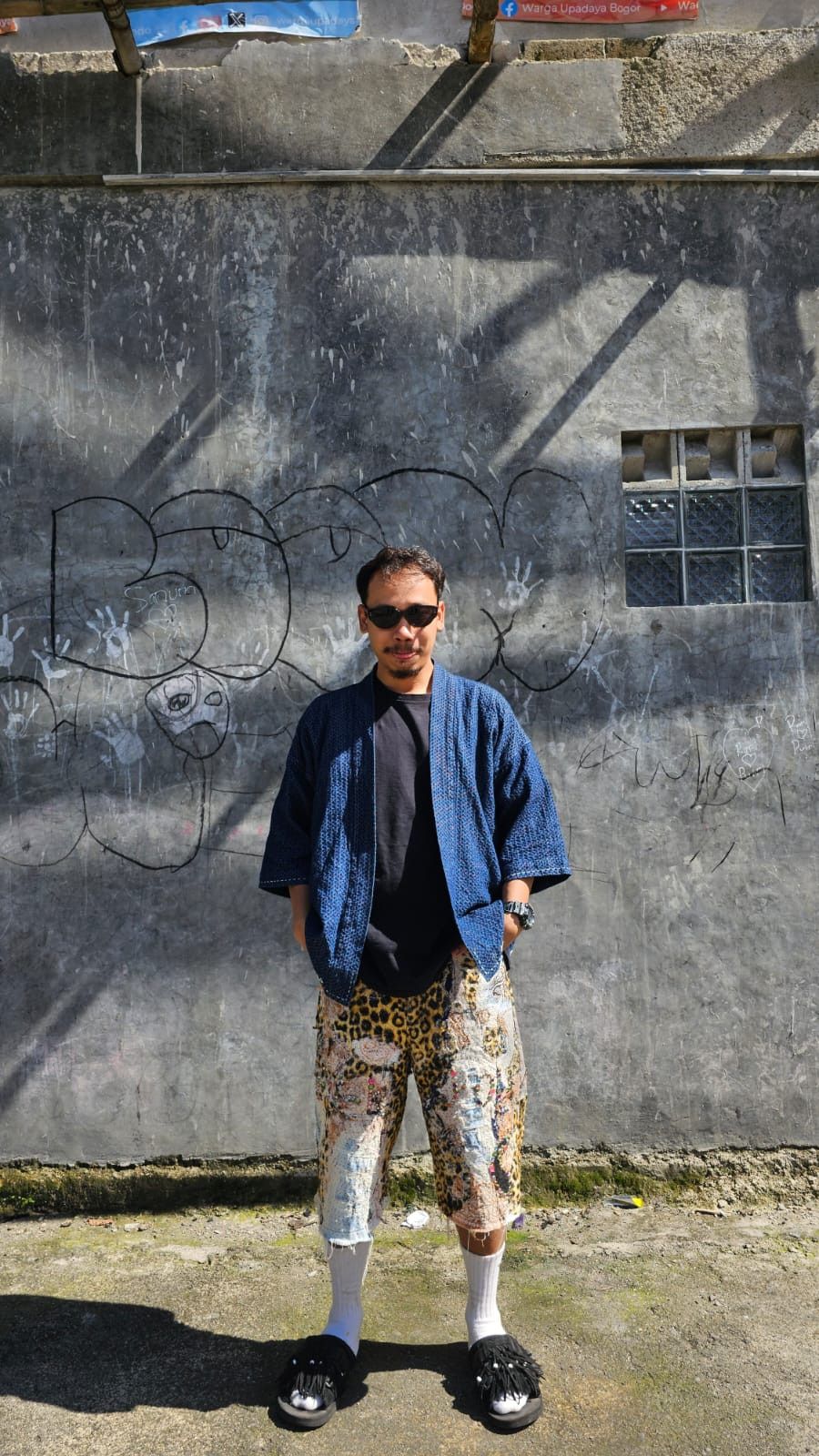 Japanese Brand 1/1 Proleta Re Art Inspired Leopard Sashiko Boro Jorts Size US 34 / EU 50 - 11 Thumbnail
