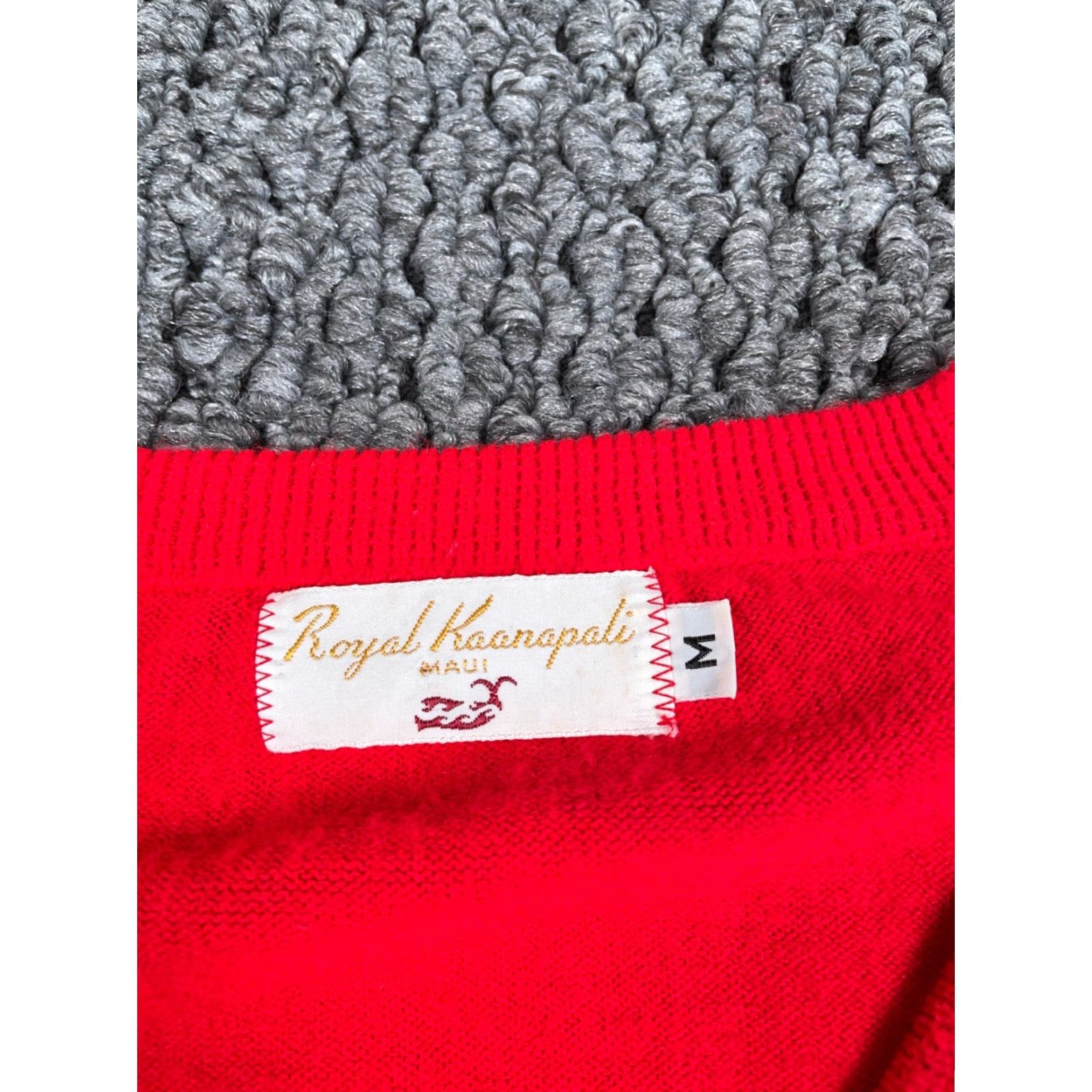 Vintage VINTAGE 70s Royal Kaanapali Wool V-Neck Sweater Adult Medium Red Embroidered Retro Mens Size US M / EU 48-50 / 2 - 3 Thumbnail