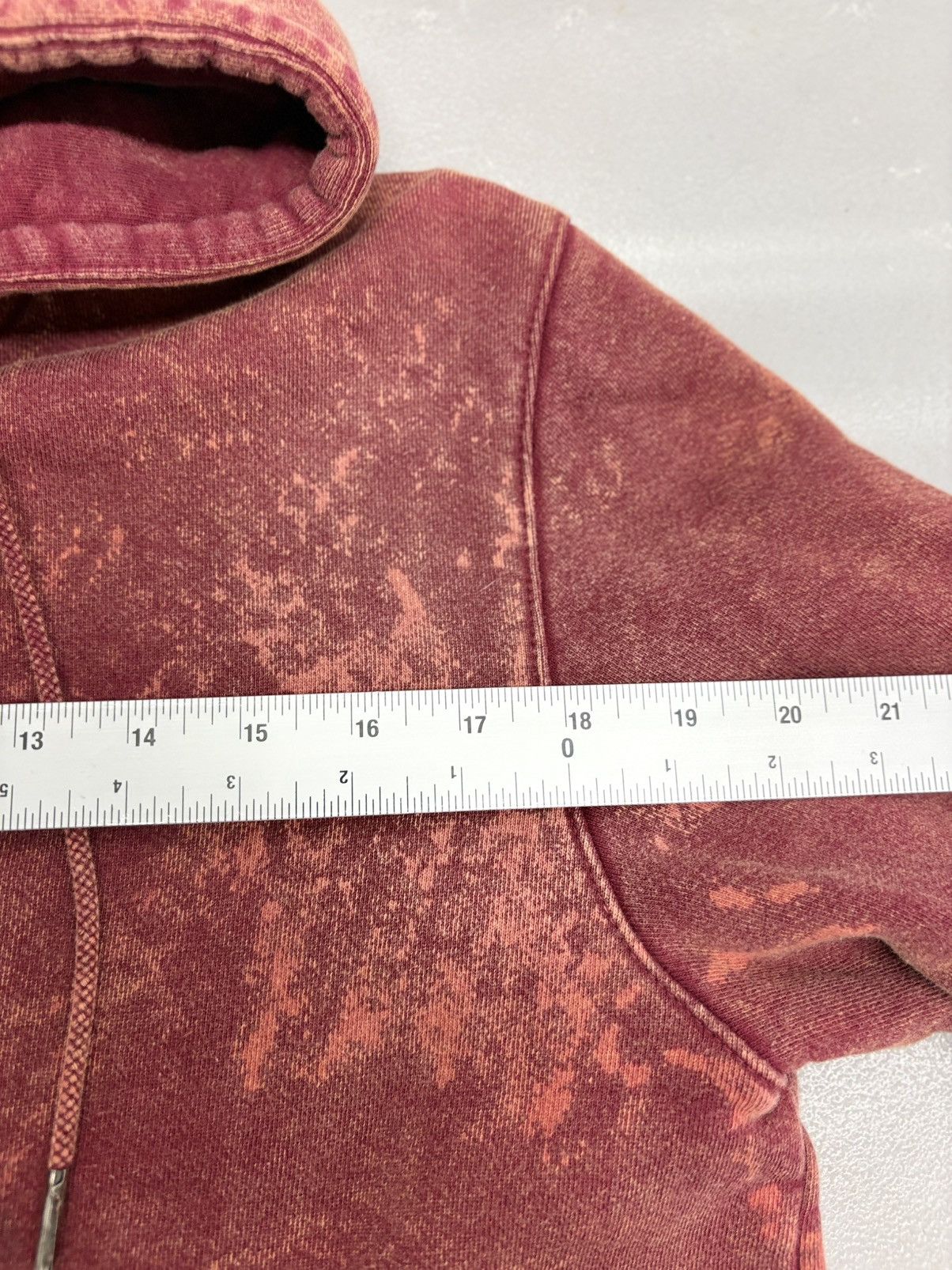 Assembly New York Assembly New York Distressed Acid Wash Zip Up Hoodie Maroon Size US M / EU 48-50 / 2 - 2 Thumbnail