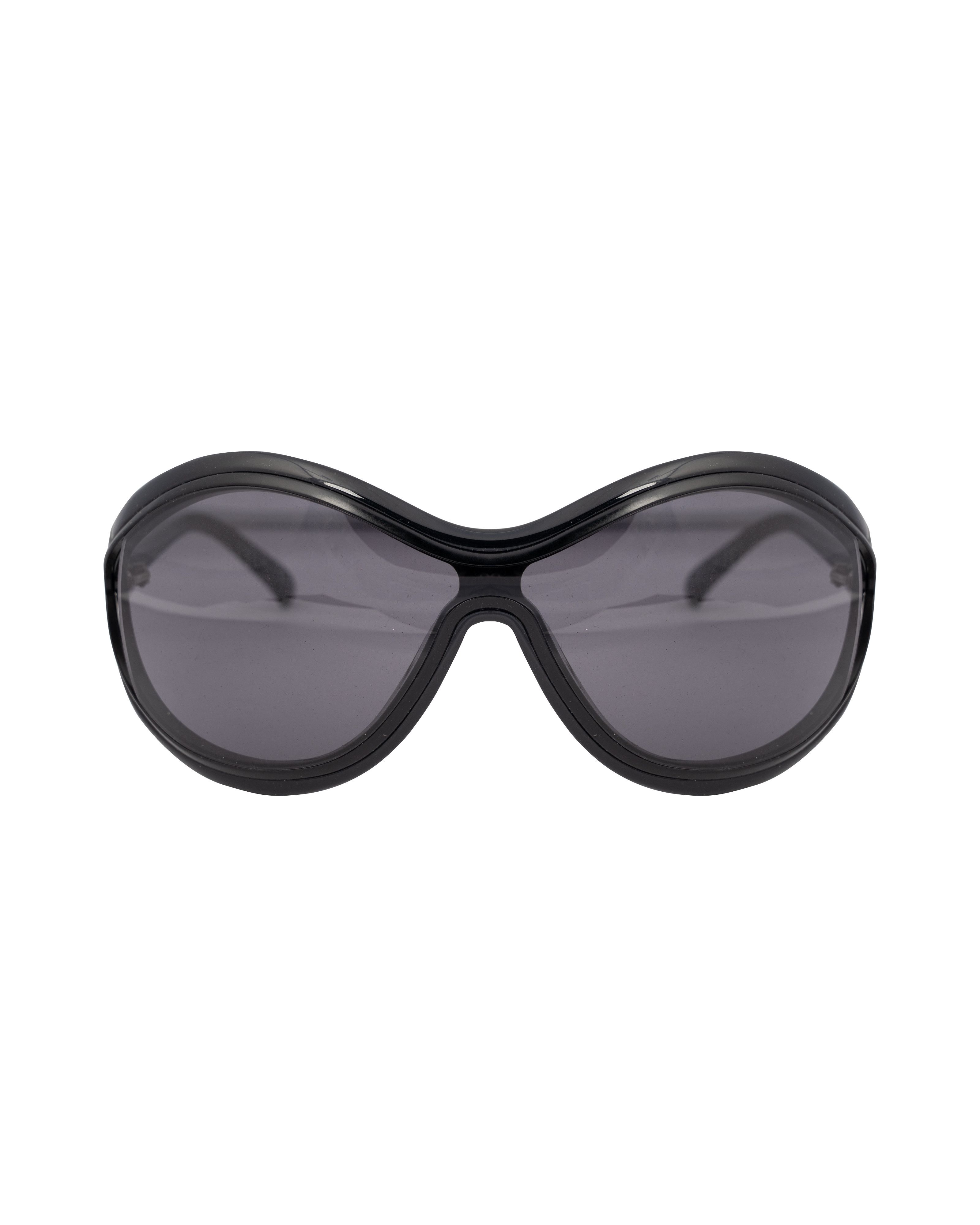 Valentino Valentino '00s Black Round Oversized Plastic Sunglasses Size ONE SIZE - 1 Thumbnail