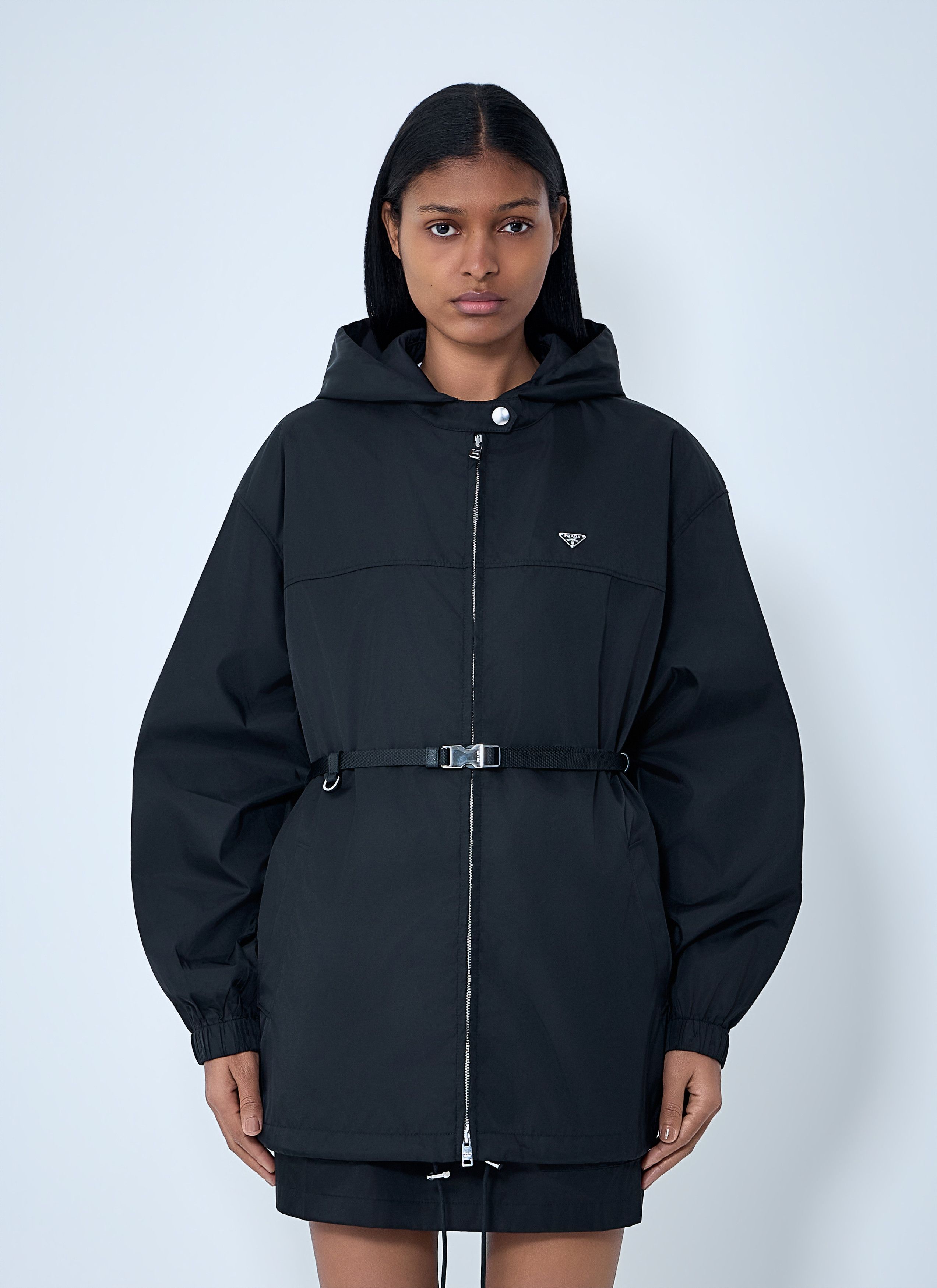 Prada Re-Nylon Hooded Belted Anorak Jacket Size M / US 6-8 / IT 42-44 - 1 Thumbnail