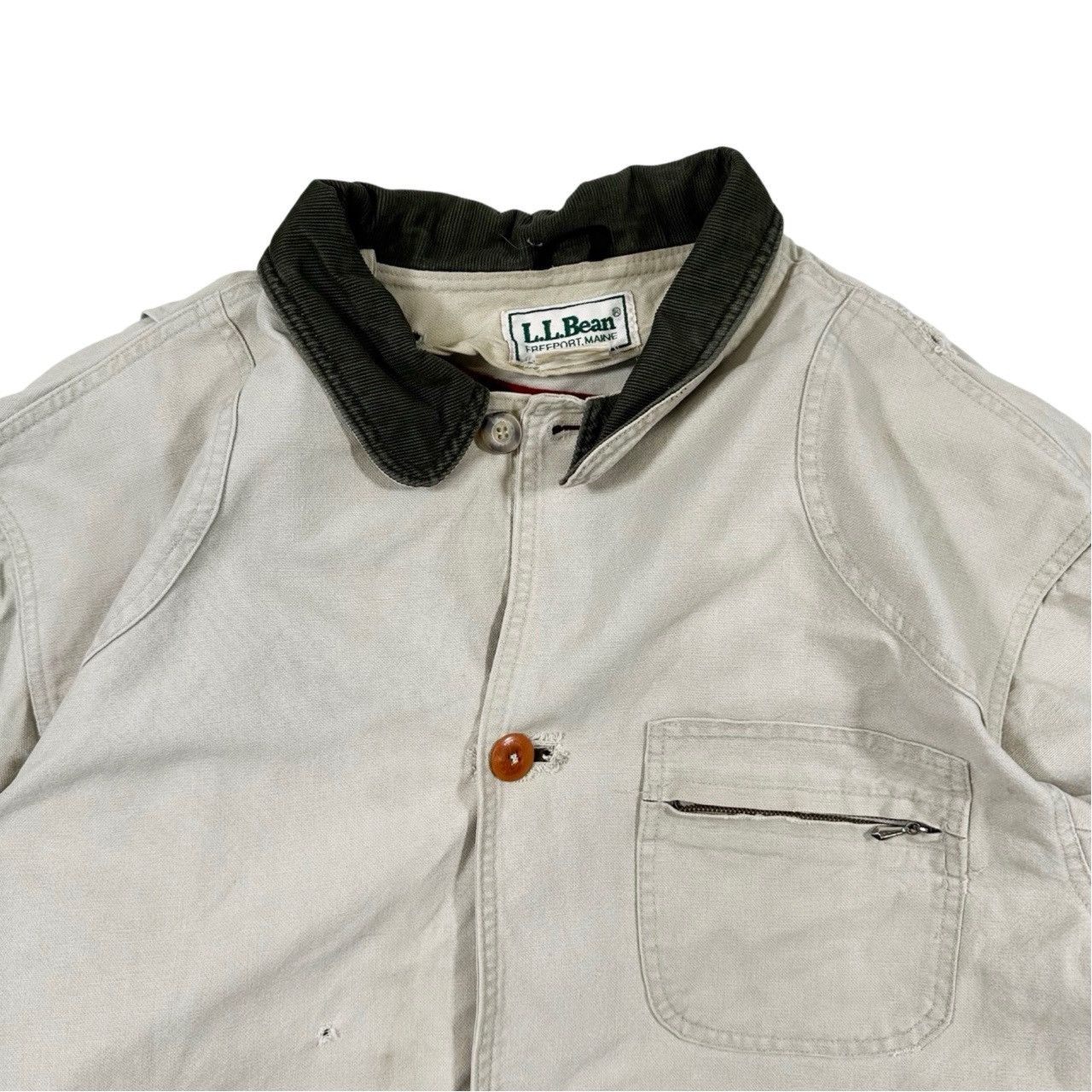 Vintage Vintage 90s LL Bean Lined Canvas Long Button Up Chore Jacket Size US XL / EU 56 / 4 - 2 Thumbnail