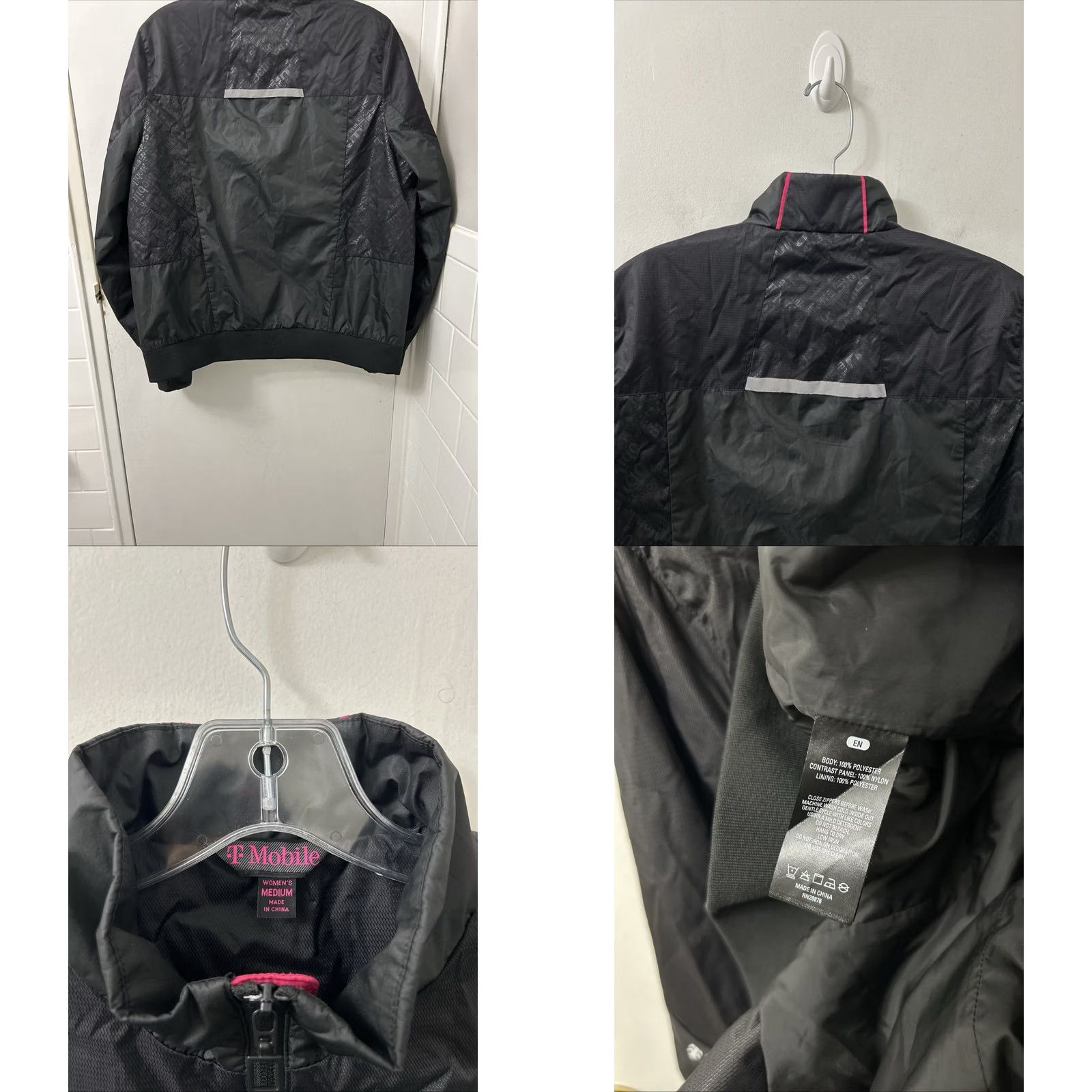 Vintage T-Mobile Employee Jacket Womens Medium Black Magenta Full Zip Workwear Jacket Size M / US 6-8 / IT 42-44 - 8 Thumbnail