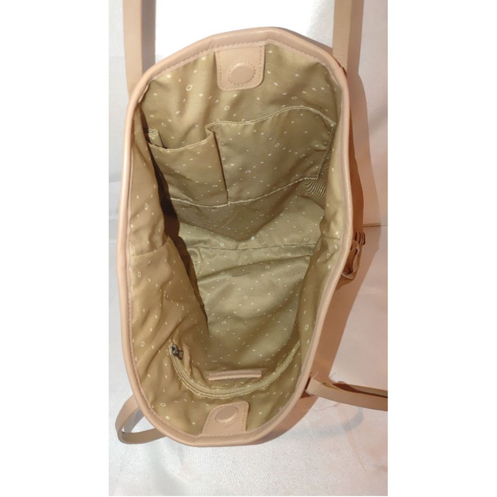 Lucky Brand Lucky Brand Nela Metallic Pink Champagne Leather Tote Size ONE SIZE - 8 Thumbnail