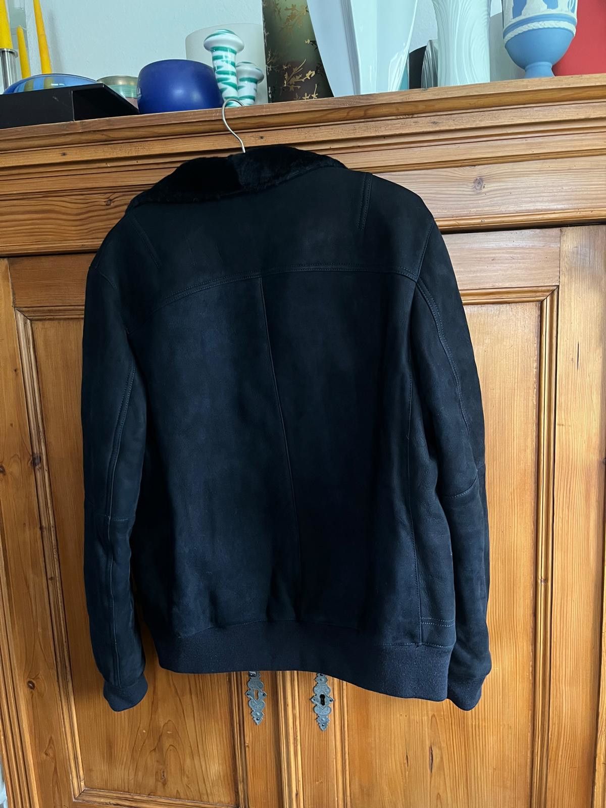Drome "Drome" Dark Blue Navy Shearling Lambskin Leather Jacket M Size US M / EU 48-50 / 2 - 5 Thumbnail