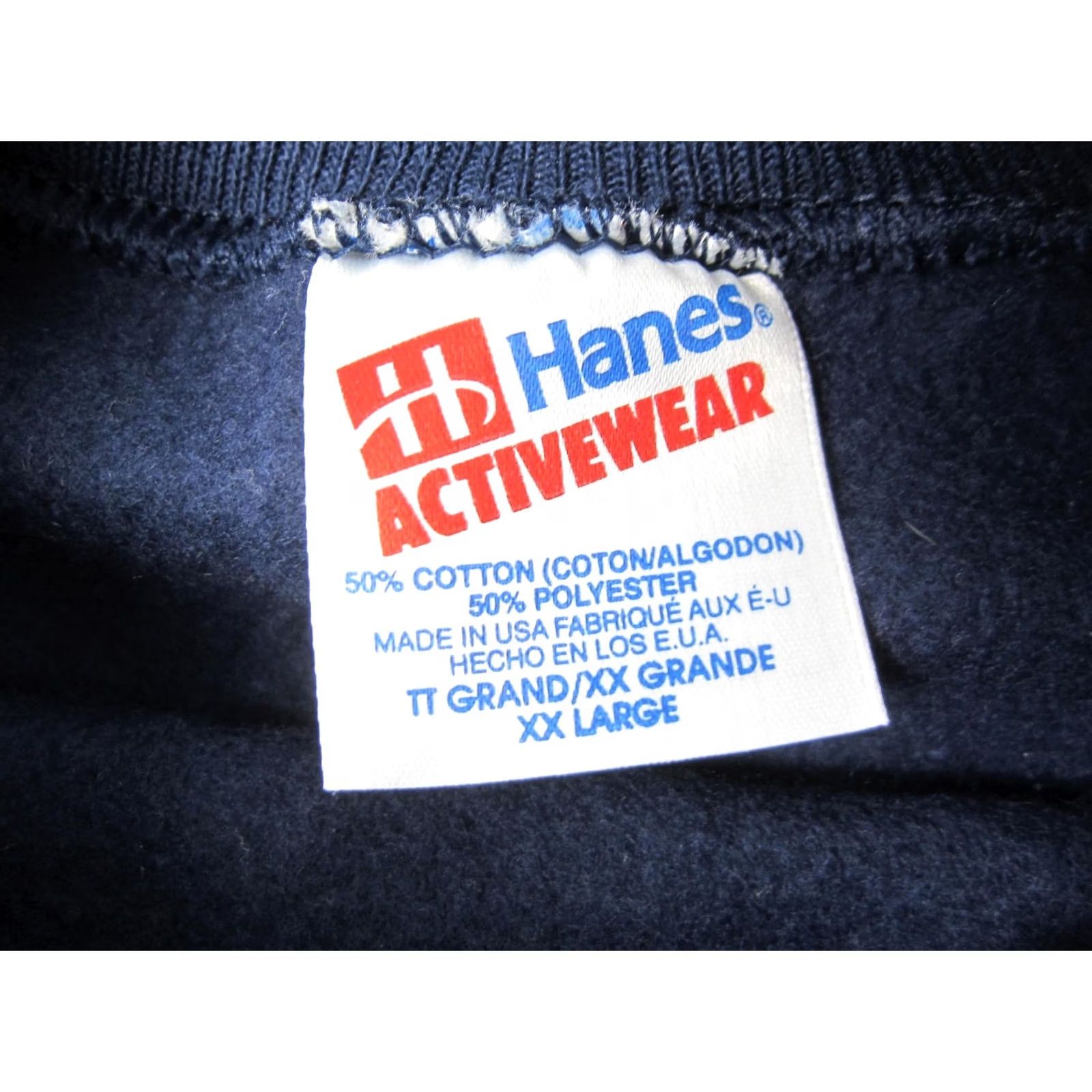 Hanes VINTAGE Hanes Sweatshirt Adult 2XL XXL Blue ABC Applique Bus Apple Made in USA 90s School Size US XXL / EU 58 / 5 - 4 Thumbnail
