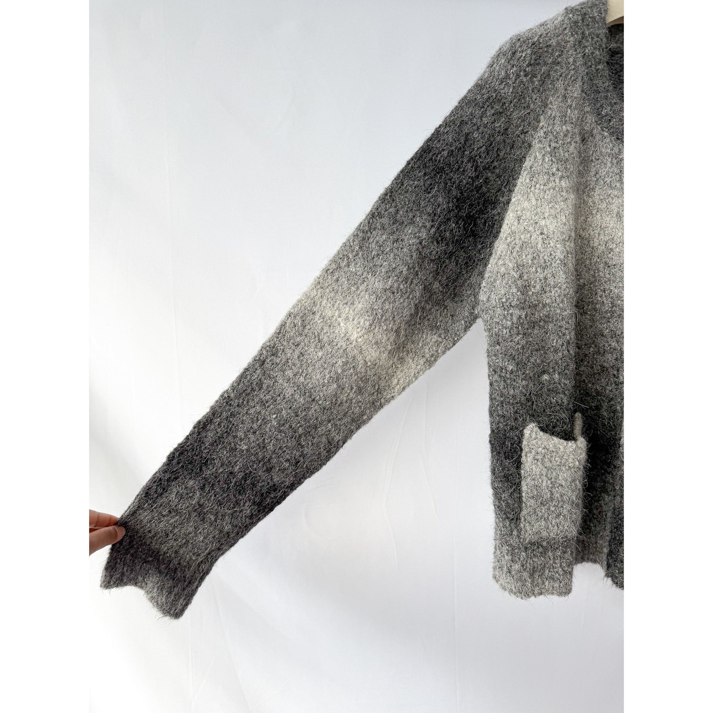Sunflower Sunflower Black Ombre Brushed Alpaca Wool Knit Zip Cardigan Size US L / EU 52-54 / 3 - 5 Thumbnail