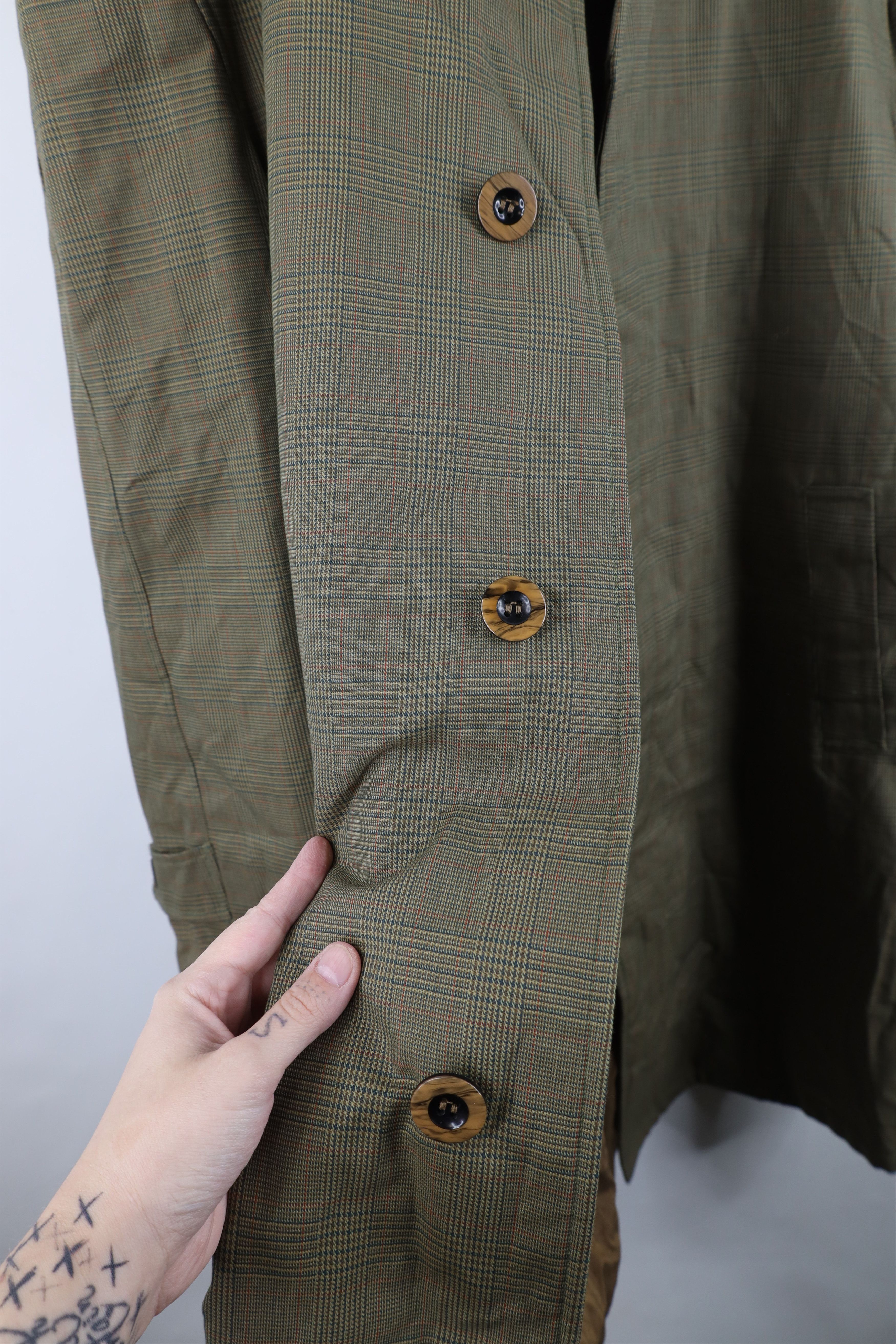 Vintage Vintage 50s 60s Streetwear Houndstooth Paid Trench Coat USA Size US L / EU 52-54 / 3 - 8 Thumbnail