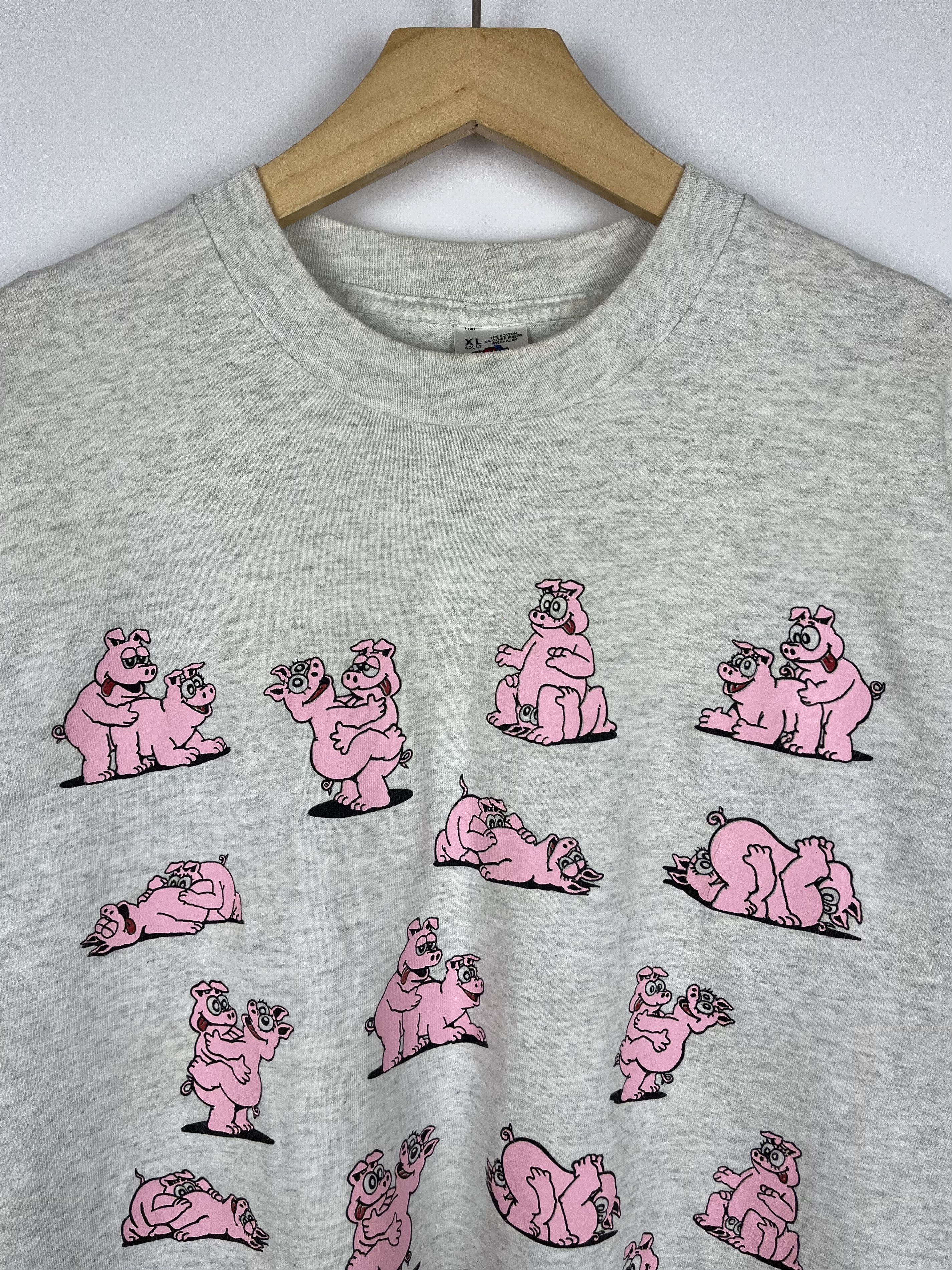 Vintage Vintage Pig Sex Vulgar Adult Humor T Shirt 1991 Size US XL / EU 56 / 4 - 6 Thumbnail