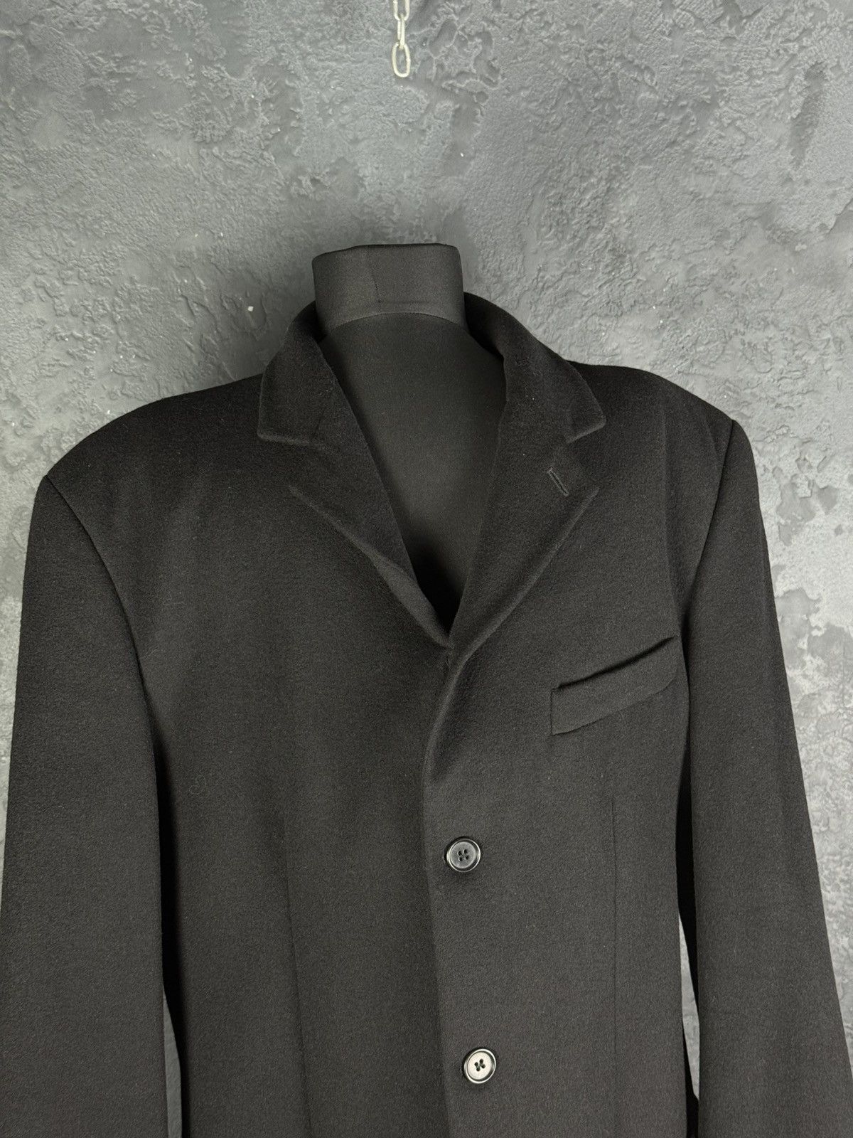 Emporio Armani 90s Vintage Mens EMPORIO ARMANI Black Coat Blazer Wool Italy Size US M / EU 48-50 / 2 - 5 Thumbnail