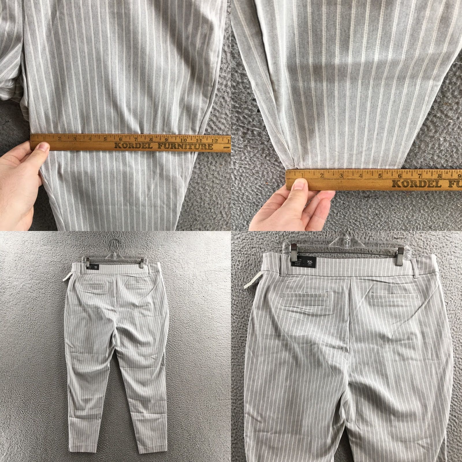 Vintage Maurices Pull On Skinny Ankle Pants Womens XXL Long Gray Striped Mid Rise NEW Size 40" / US 18 - 8 Thumbnail