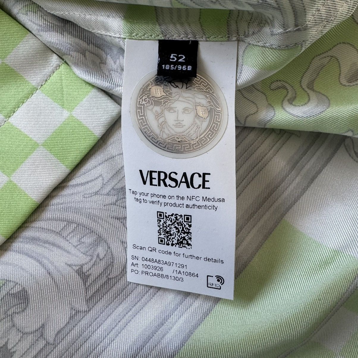 Versace Versace Informal Contrasto Medusa Print Silk Shirt Yellow Size US L / EU 52-54 / 3 - 7 Thumbnail