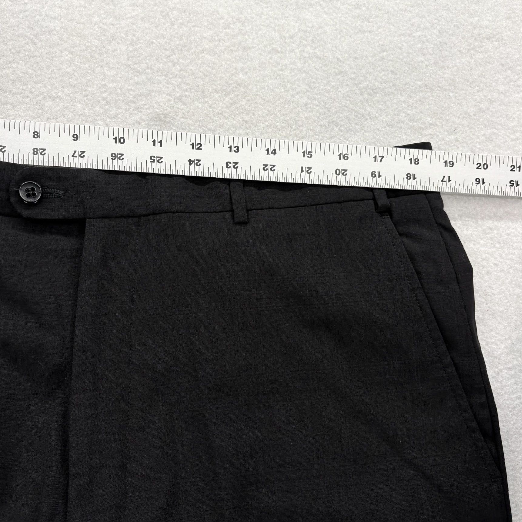 Zanella Zanella Benny Dress Pants Mens 36 Short Black Wool Flat Front Plaid Formal Italy Size US 36 / EU 52 - 6 Thumbnail
