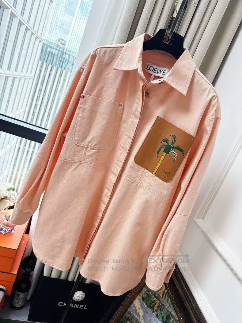Loewe Loewe Palm Leaf Leather Patch Pocket, Orange Pink Denim Ja Size XS / US 0-2 / IT 36-38 - 7 Thumbnail