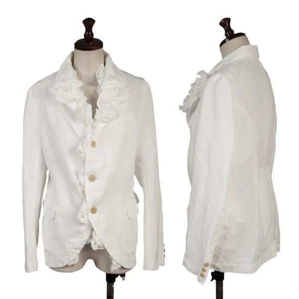 Comme Des Garcons White Retro Lace Design Blazer