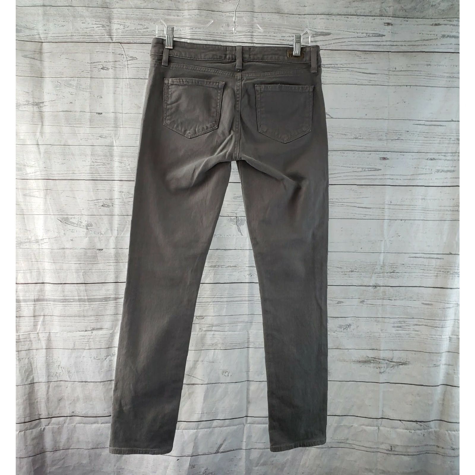 Paige Paige Skyline Skinny Jeans Gray 28 Regular Women Low Rise Cotton Blend Denim Inseam 28.5 Zip Jeans Boys? Size 28" / US 6 / IT 42 - 3 Thumbnail