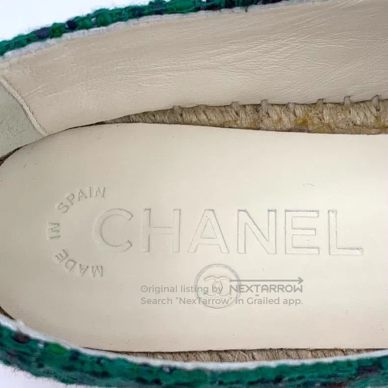 Chanel Chanel Green double C woven tweed fisherman's shoes Size US 6.5 / IT 36.5 - 8 Thumbnail