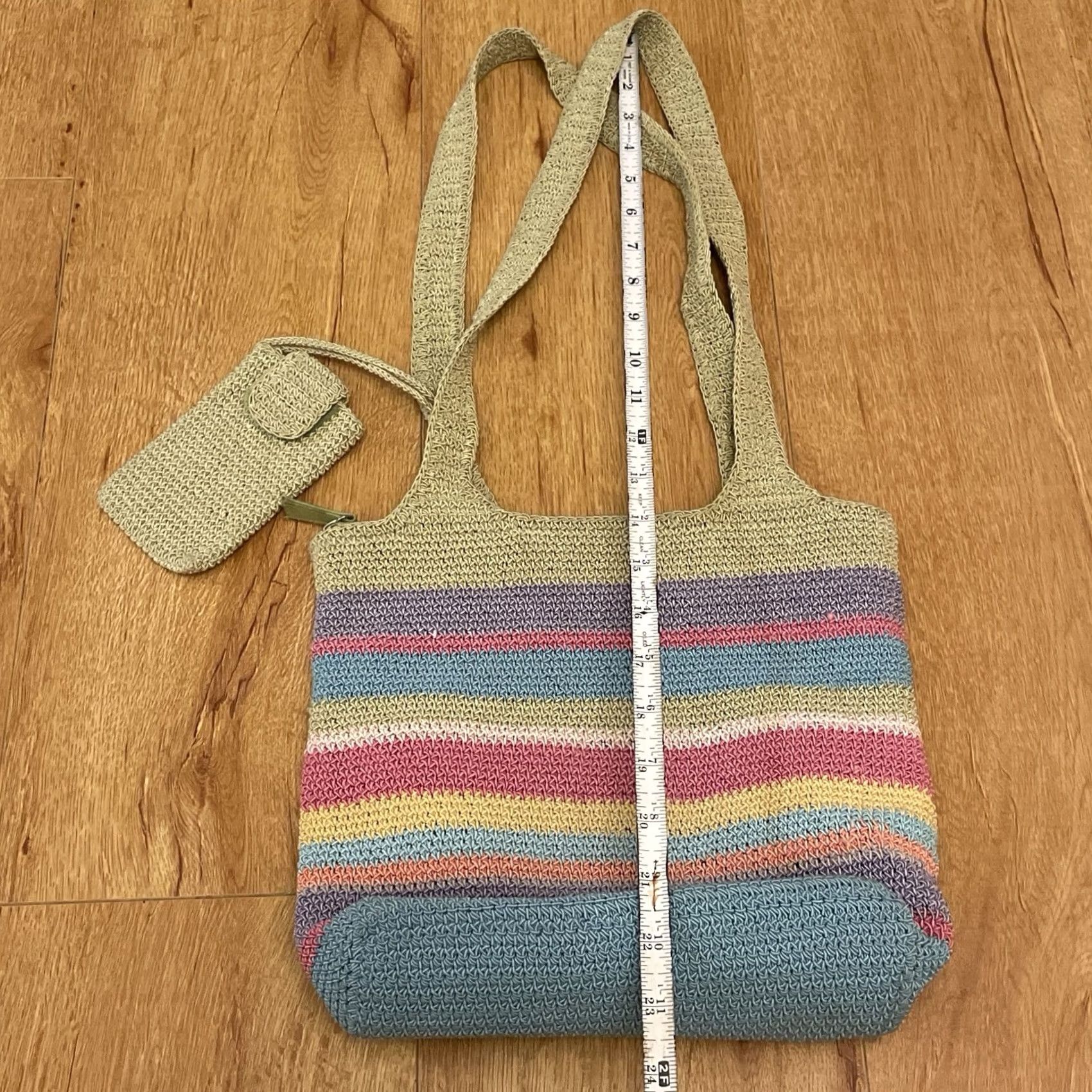 Vintage VINTAGE Frankie & Johnnie Striped Zippered Crocheted Knitted Shoulder Bag Purse Size ONE SIZE - 4 Thumbnail