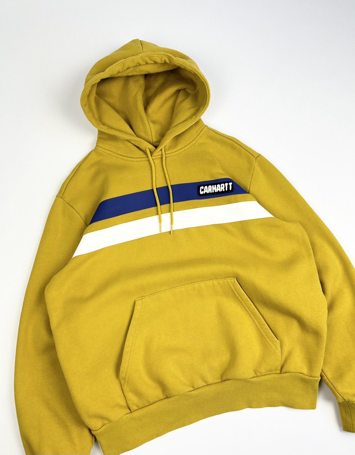 Carhartt × Carhartt Wip × Stussy Y2k Carhartt Wip YELLOW Hooded Borman Sweatshirt Size US S / EU 44-46 / 1 - 4 Thumbnail