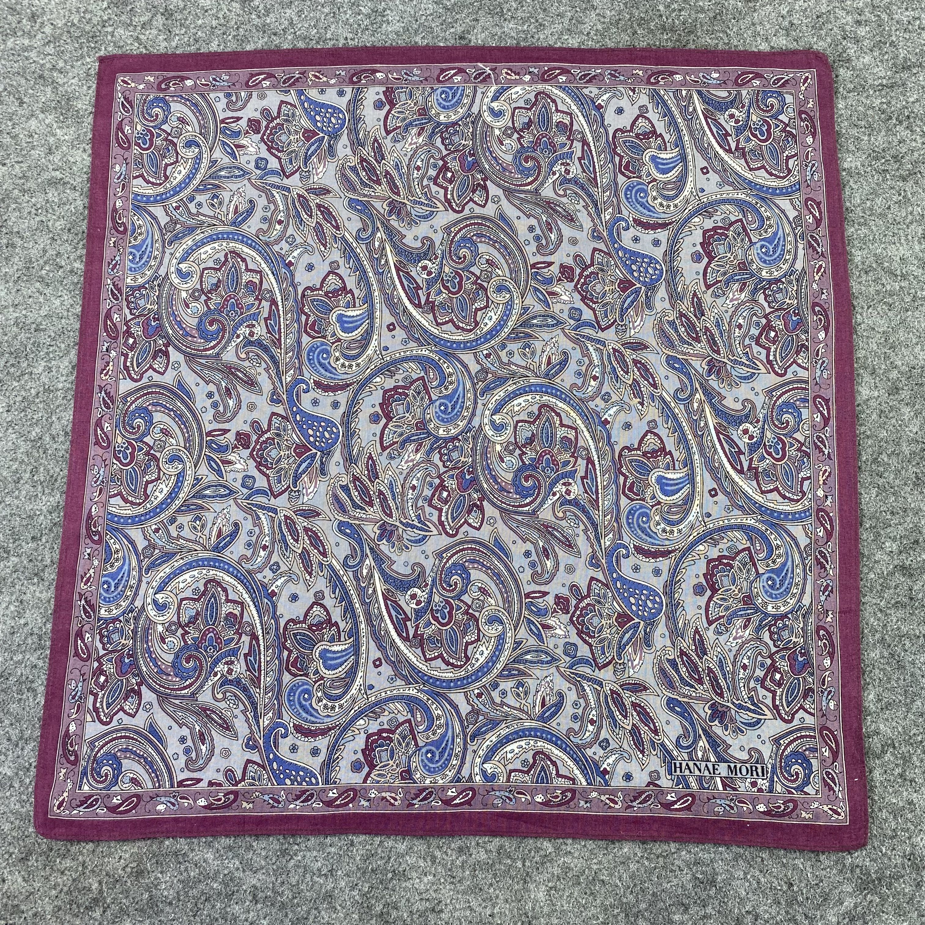 Hanae Mori Hanae Mori Paislee Handkerchief/Bandana/Neckerchief -B574 Size ONE SIZE - 3 Thumbnail