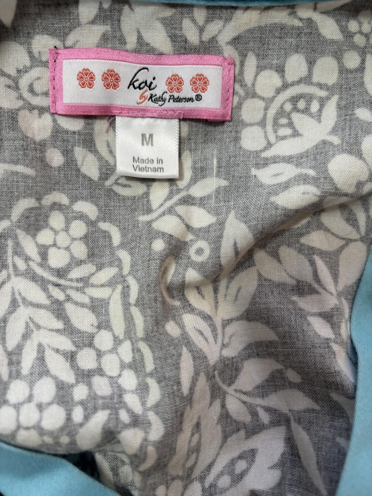 Kai Kio Kathy Peterson Scrub Set Floral Black Blue M/S Size 32" / US 10 / IT 46 - 8 Thumbnail