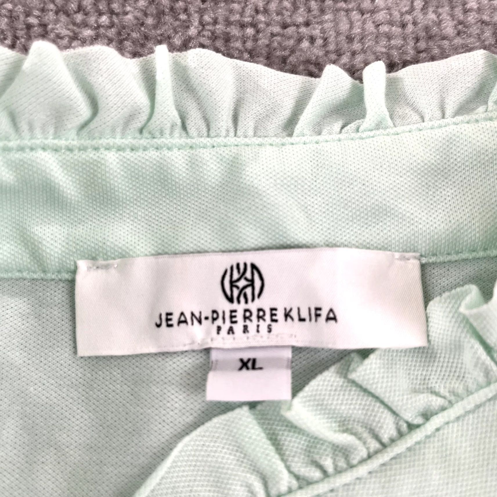 Vintage JEAN PIERRE KLIFA Polo Shirt Womens XL Mint Green Ruffled Short Sleeve Athletic Sports Size XL / US 12-14 / IT 48-50 - 3 Thumbnail