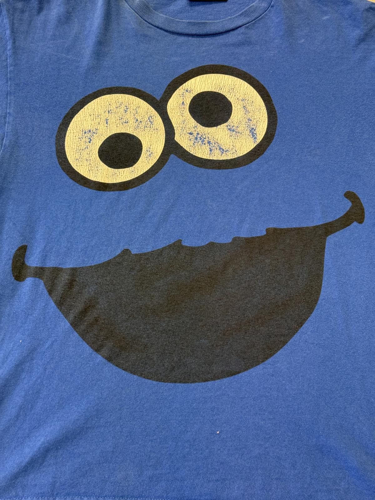 Designer Faded Cookie Monster Big Face T-shirt Cracked Out Eyes S Size US S / EU 44-46 / 1 - 3 Thumbnail