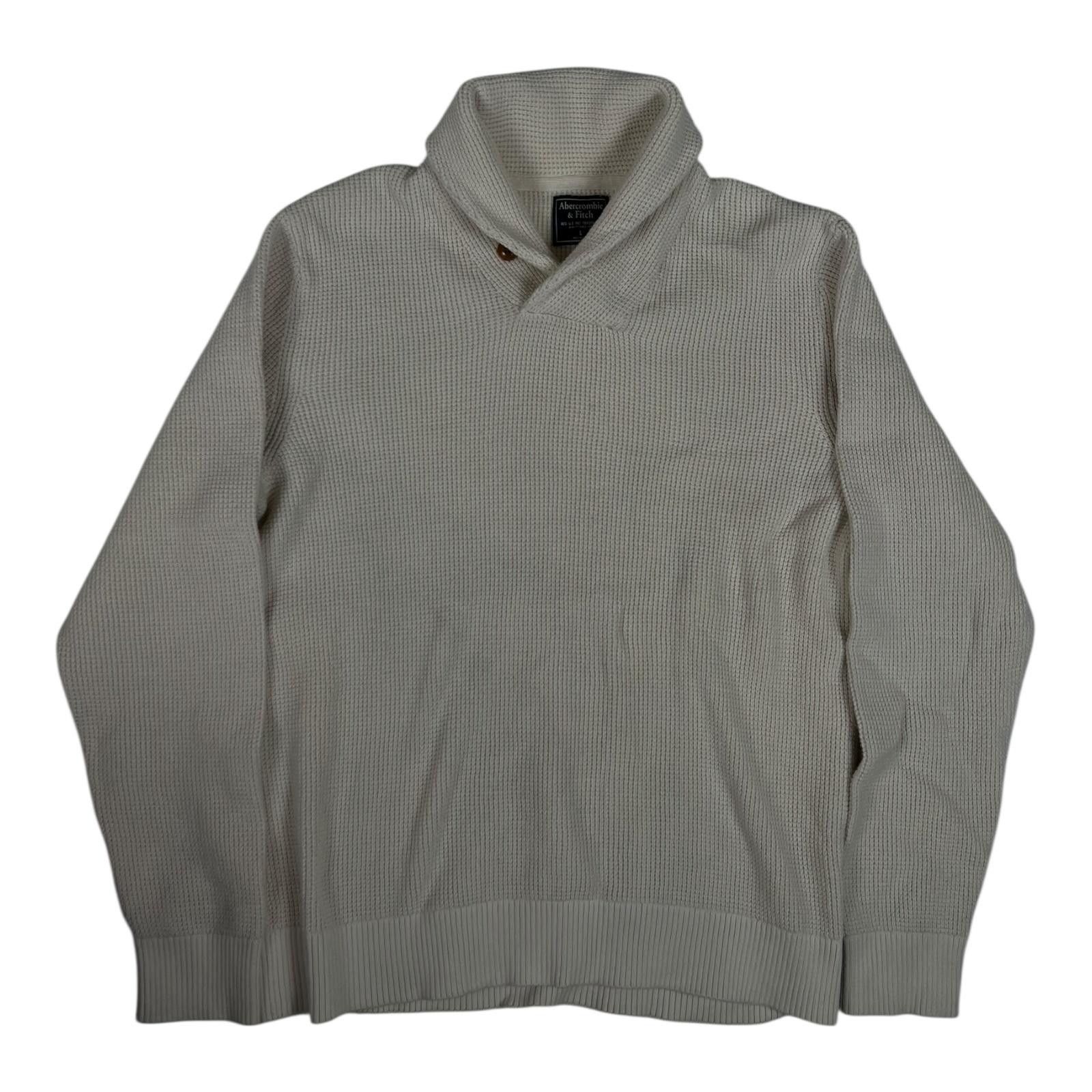 Abercrombie & Fitch Abercrombie & Fitch Sweater Mens Large Beige Shawl Collar Wa Size US L / EU 52-54 / 3 - 1 Thumbnail