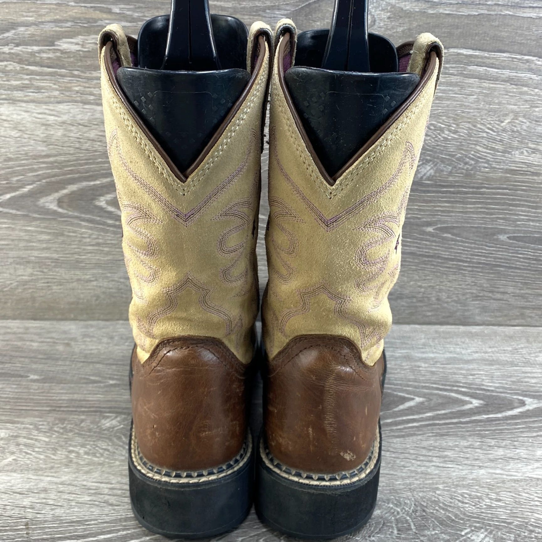 Ariat Ariat Womens 9.5 Brown Tan Leather Cowboy Boots Ropers Western Heritage Cowgirl - Boots - Brown Tan Leather - Womens - 9.5 - Ariat Size US 7 / IT 37 - 6 Thumbnail