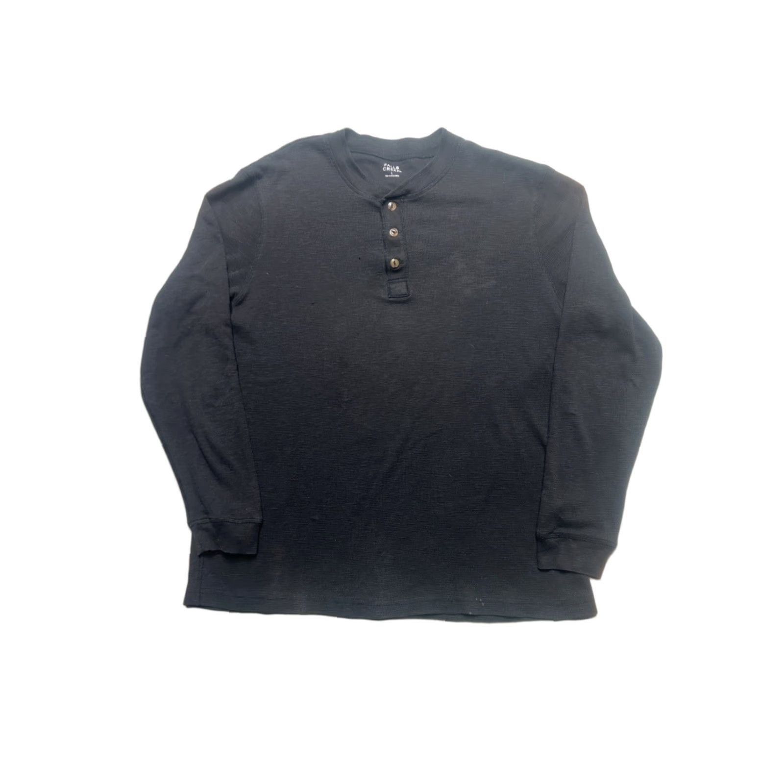 Vintage Falls Creek Thermal Shirt Long Sleeve Henley Black Large Mens Fall Waffle Knit Base Layer T-Shirt Size US L / EU 52-54 / 3 - 1 Thumbnail