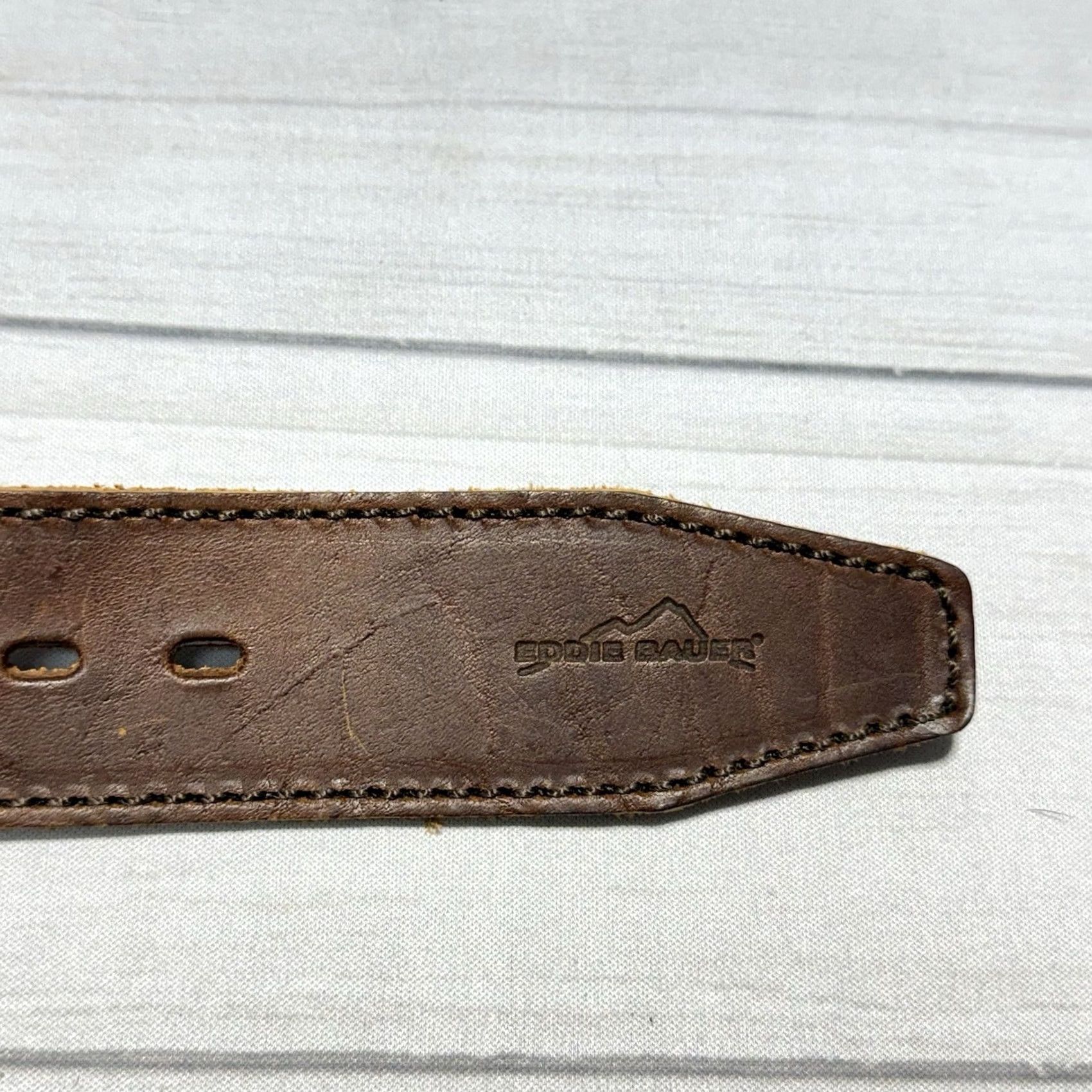 Eddie Bauer Eddie Bauer Belt Mens 36 Green Braided/Woven Belt Adjustable Buckle USA NWT BM3005EKL Size 36 - 4 Thumbnail
