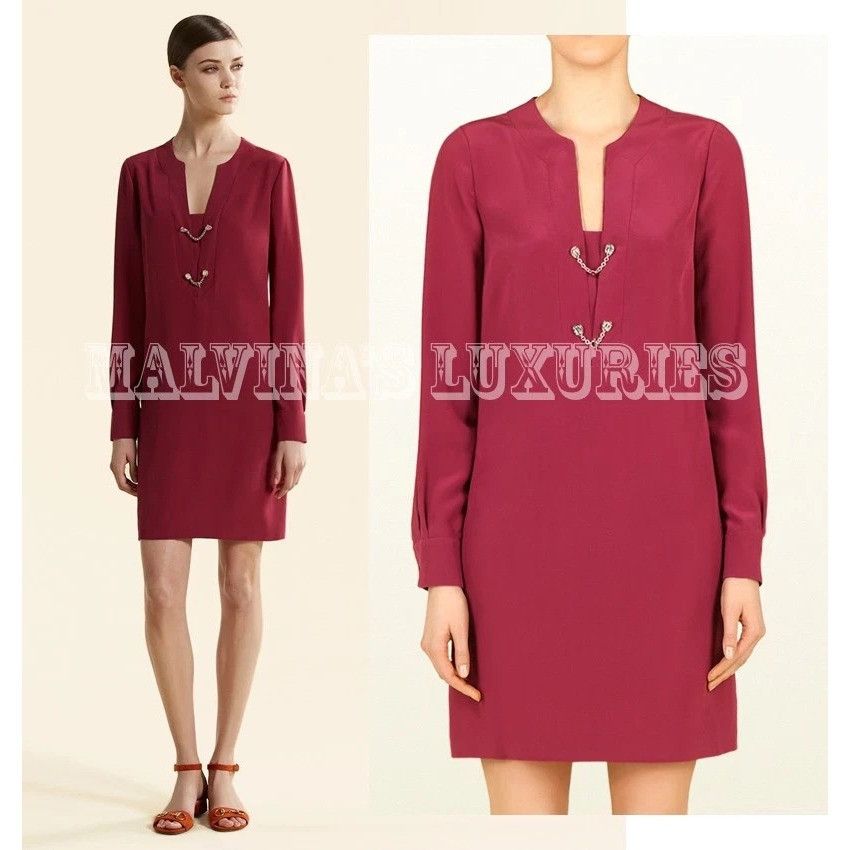 Gucci Gucci CREPE DE CHINE Silk Longsleeve Dress Size 44 Size M / US 6-8 / IT 42-44 - 1 Thumbnail