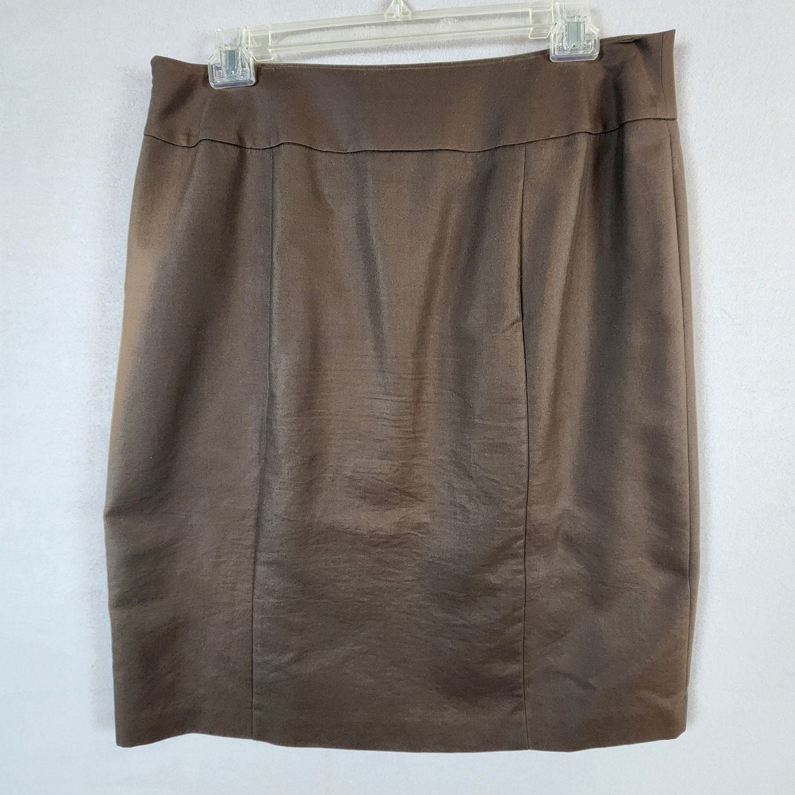 Other Kate Hill Straight Skirt Women’s Size 16 Brown Cotton/Silk Size 38" / US 16 / IT 52 - 2 Thumbnail