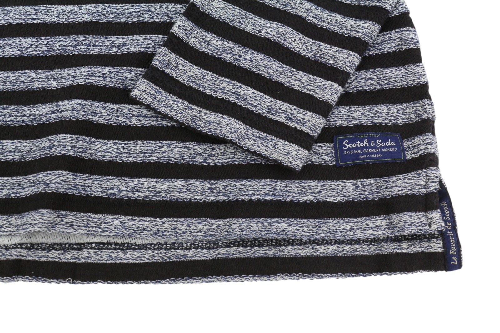 Scotch & Soda M Black Striped Crew Neck Sweatshirt 89104 Size US M / EU 48-50 / 2 - 6 Thumbnail
