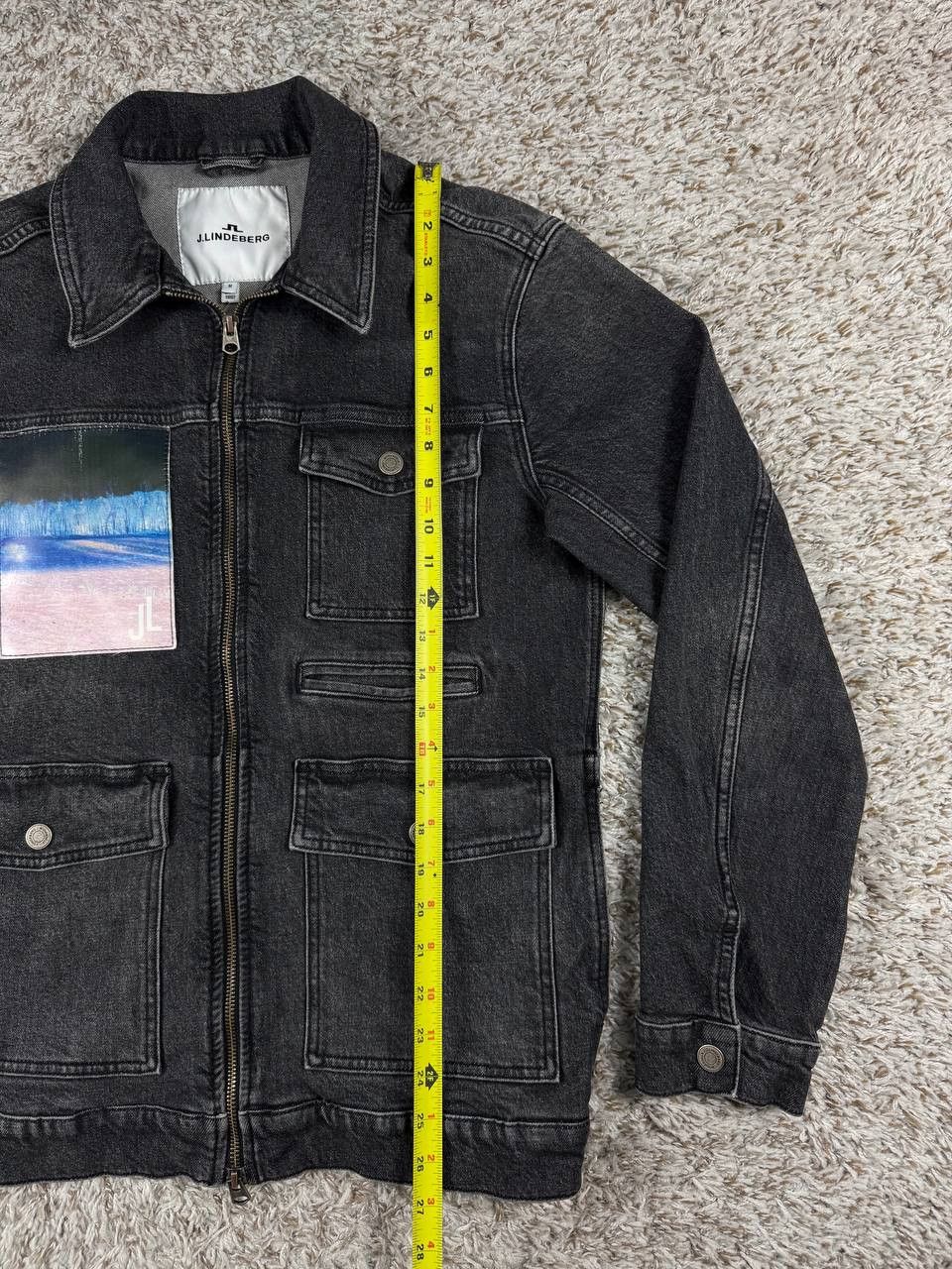 J.Lindeberg J.Lindeberg Full Zip Denim Black Jacket Size US M / EU 48-50 / 2 - 4 Thumbnail