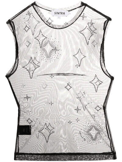 Other Saint Sintra Crystal Mesh Hot Fix Tank 42 6 Black SSENSE Size M / US 6-8 / IT 42-44 - 4 Thumbnail