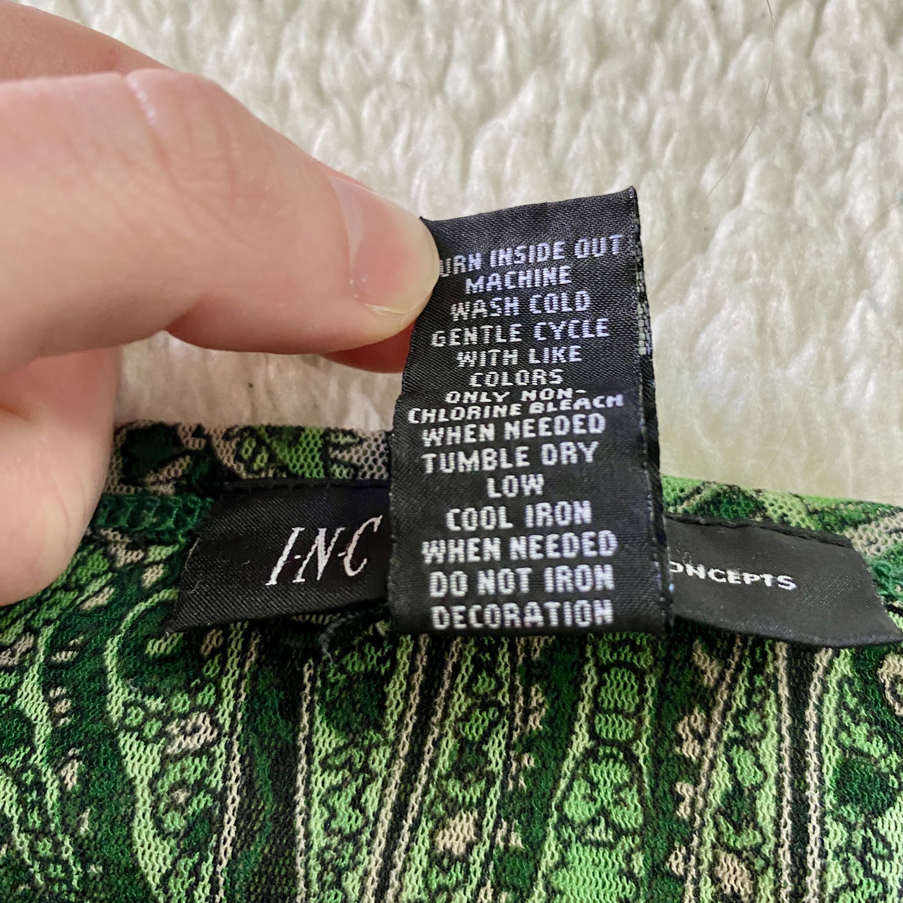 I.N.C INC International Concepts Sheer Green Paisley Beaded Top Size M / US 6-8 / IT 42-44 - 10 Thumbnail