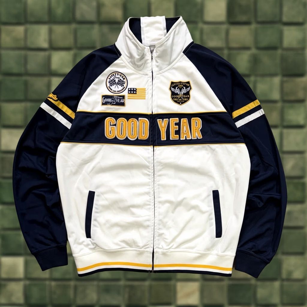 Vintage Goodyear Eagle Racing Track Jacket Mens XXL White Full Zip MX Racing Motrsport 2XL Size US XXL / EU 58 / 5 - 1 Thumbnail