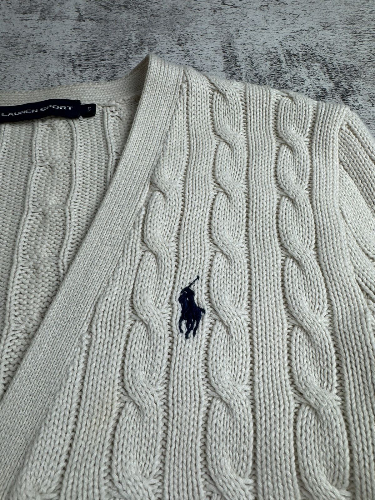 Ralph Lauren Sport Polo Ralph Lauren Women’s White Cable Knit Cotton S Sweater Pullover Cardigan Size S / US 4 / IT 40 - 6 Thumbnail
