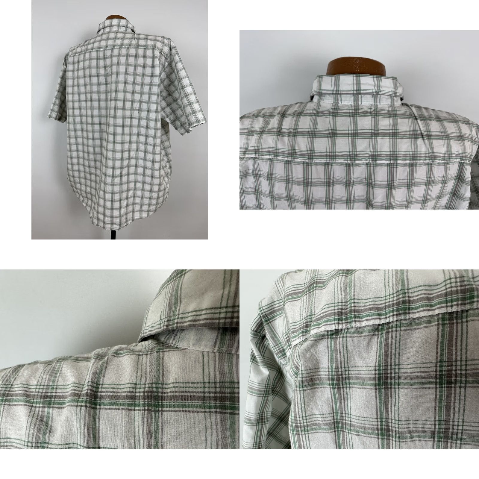 Wrangler Wrangler Shirt Men 2XL Button-Up Plaid Short Sleeve Wrinkle-Resistant Casual Work Shirt White Size US XXL / EU 58 / 5 - 8 Thumbnail