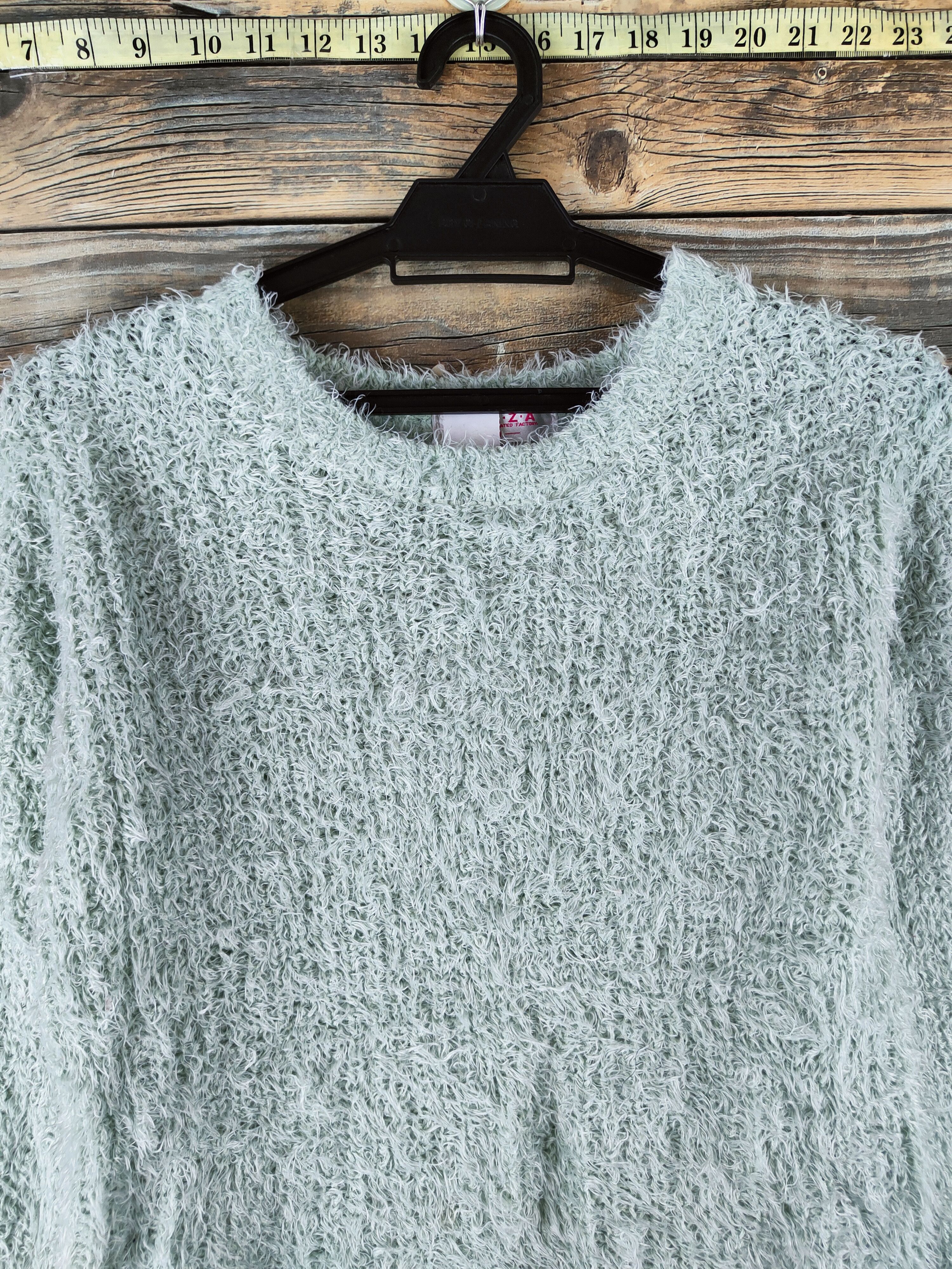 Japanese Brand C.o.l.z.a Green Fur Mohair Knitwear #46-498 Size M / US 6-8 / IT 42-44 - 2 Thumbnail