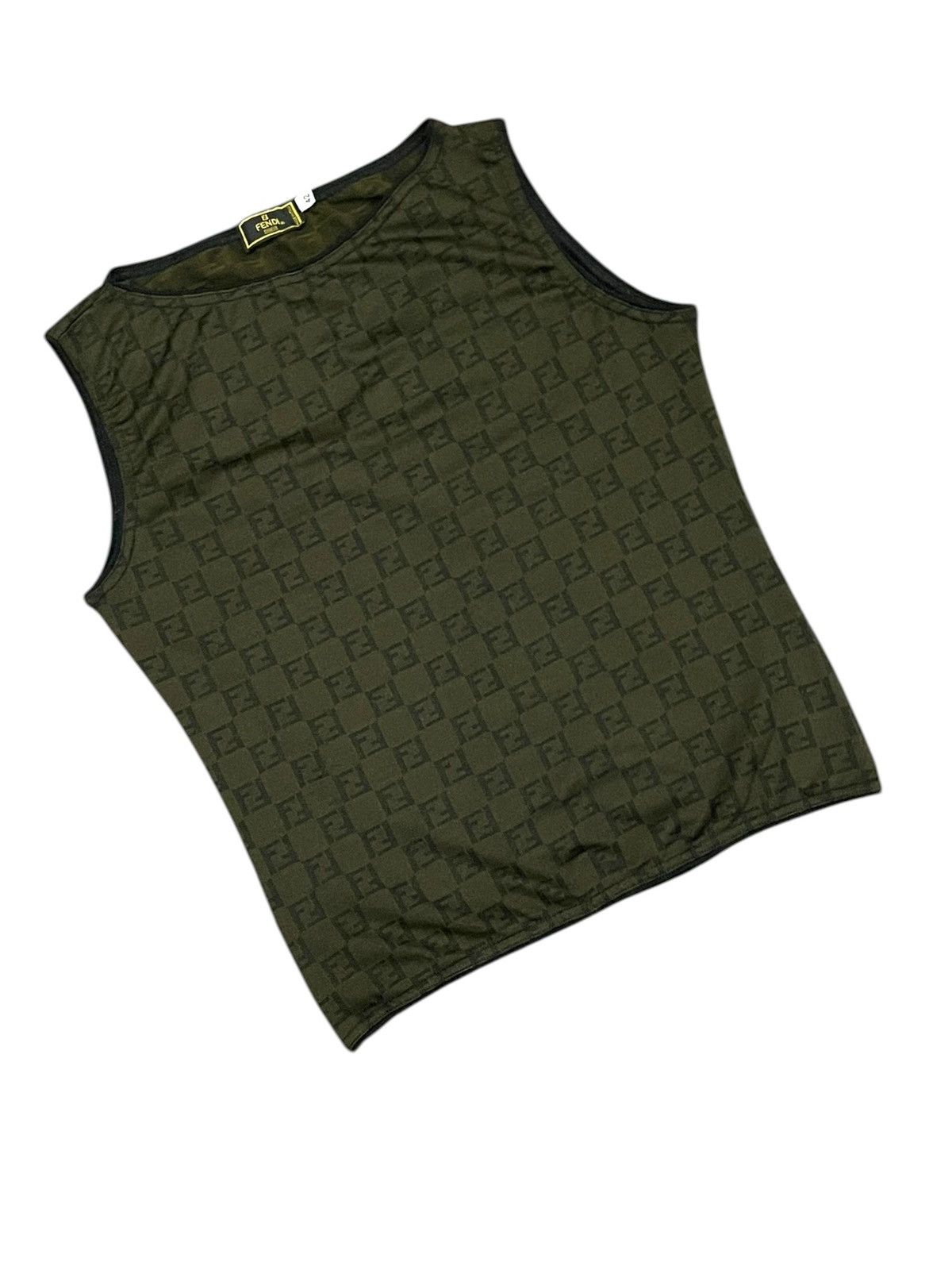 Fendi Fendi Monogram Luxury Iconic Retro Vintage 80/90s Tank Tops Size M / US 6-8 / IT 42-44 - 14 Thumbnail