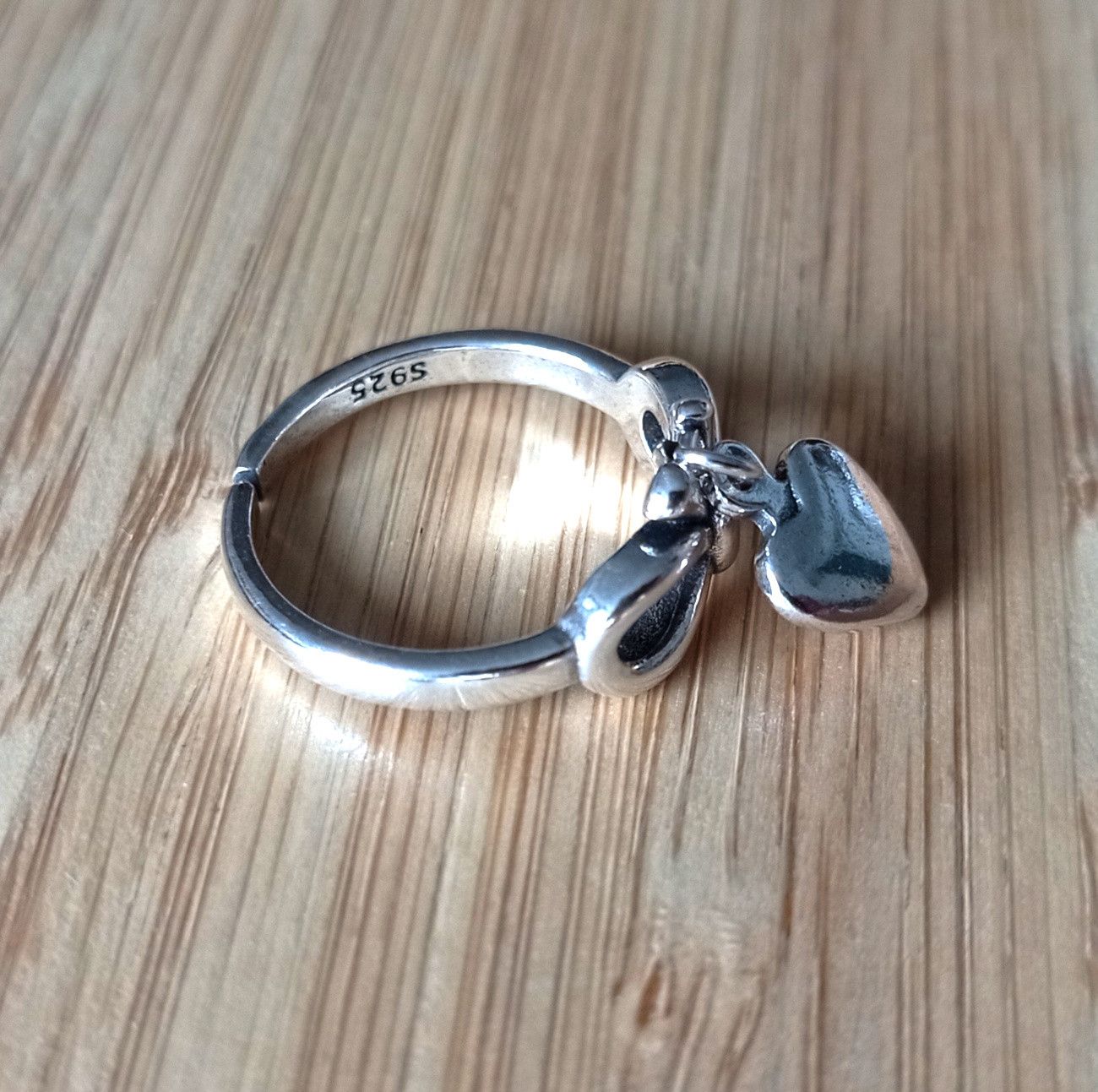 Designer × Vintage Vintage Romance Heart Float Drop 925 Silver Ring Glamor Rave Size ONE SIZE - 3 Thumbnail