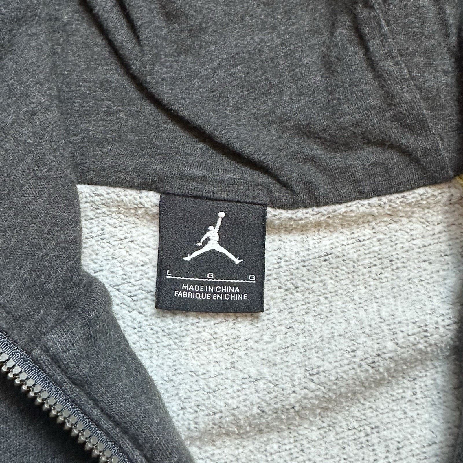 Nike Jordan Full Zip Men Large Grey Fleece Hoodie Sweatshirt Nike Size US L / EU 52-54 / 3 - 7 Thumbnail