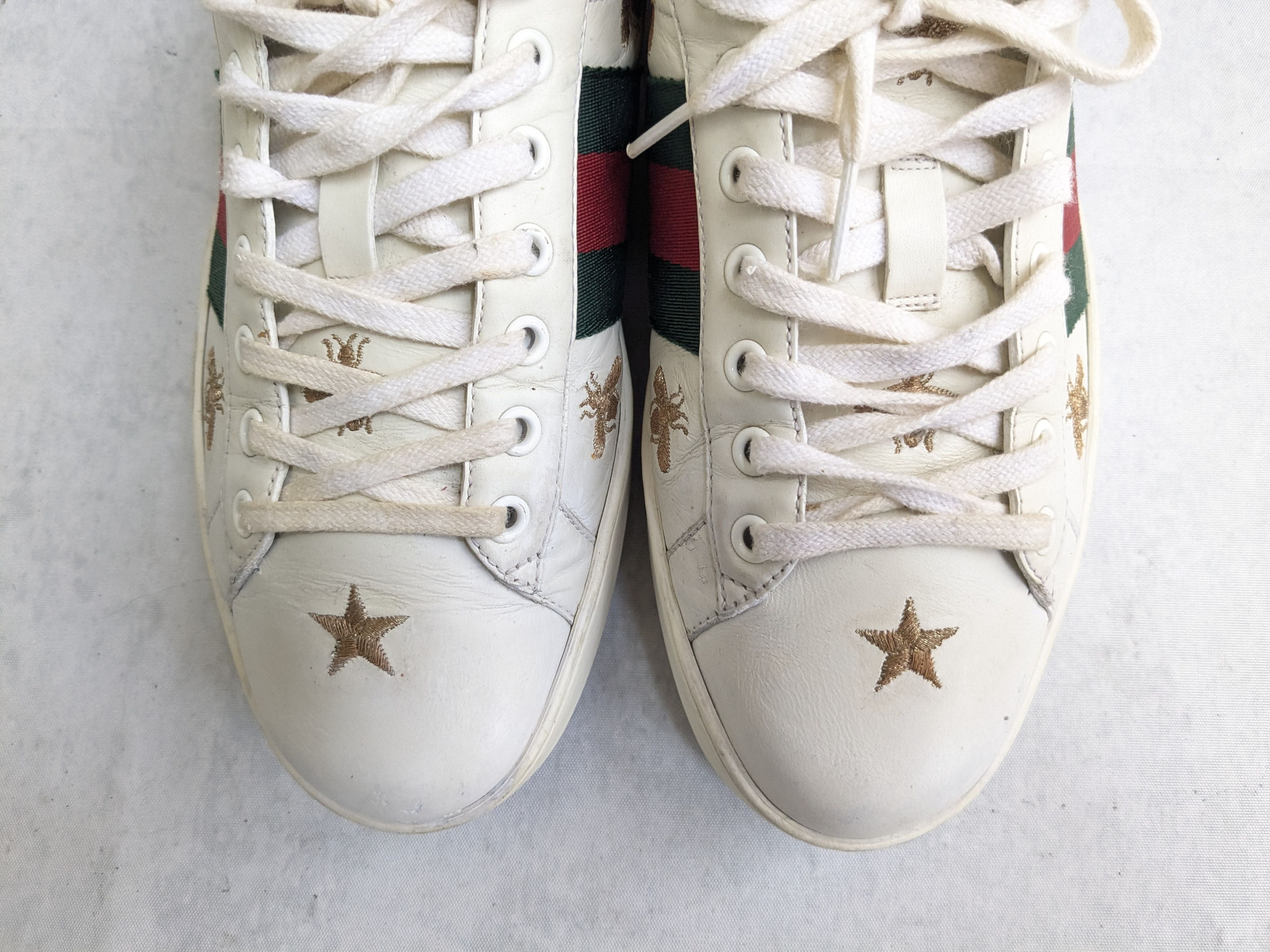 Gucci Gucci Ace Sneakers White Stats Bee 7.5 Low Tops Size US 7.5 / EU 40-41 - 2 Thumbnail